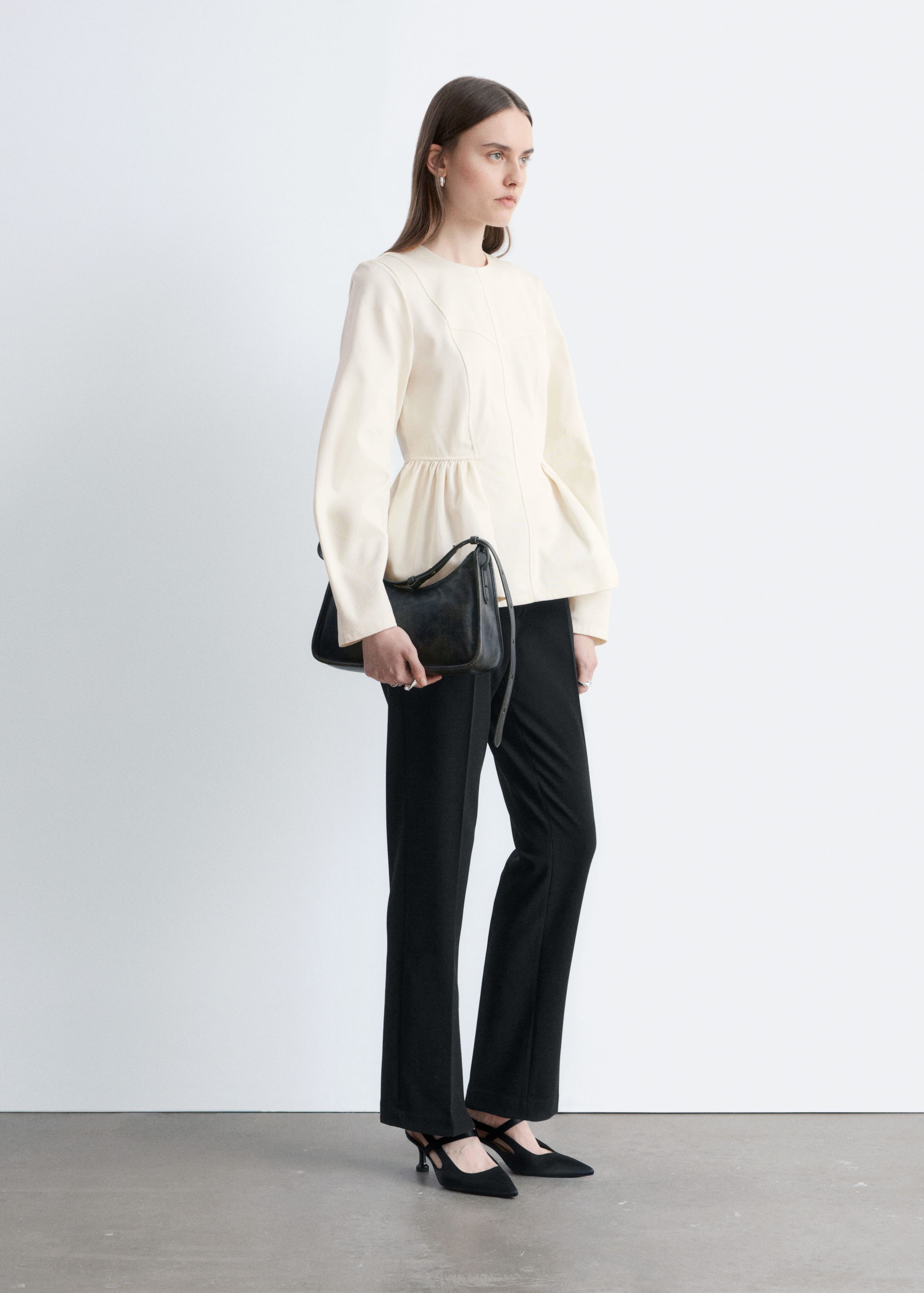 Image of Wool-Blend Tailored Trousers