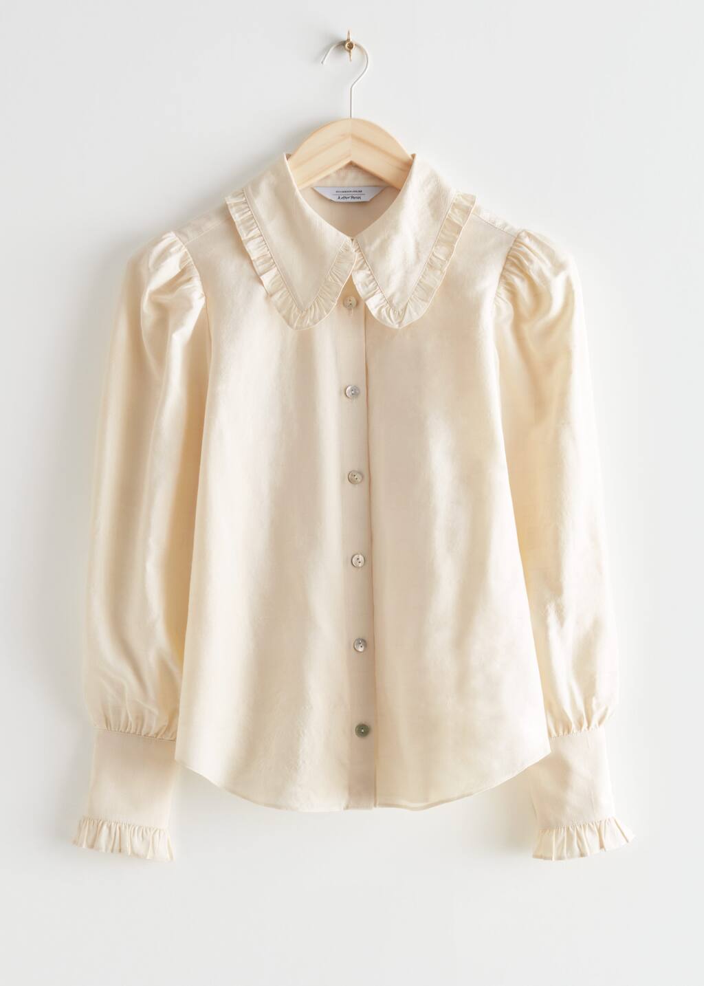 Frilled Silk Blouse - Cream - Still Life