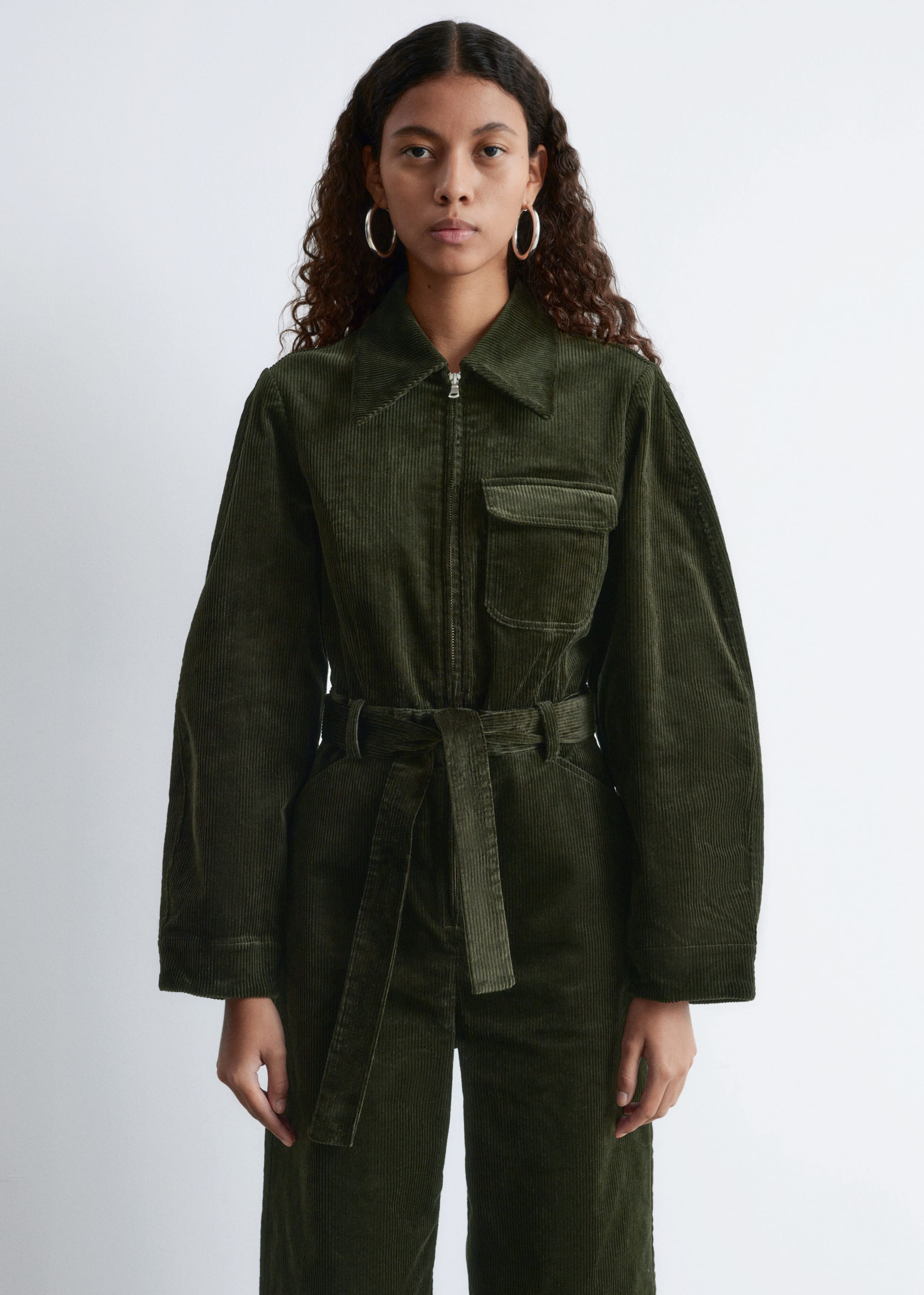 Image of Cord-Jumpsuit mit Gürtel
