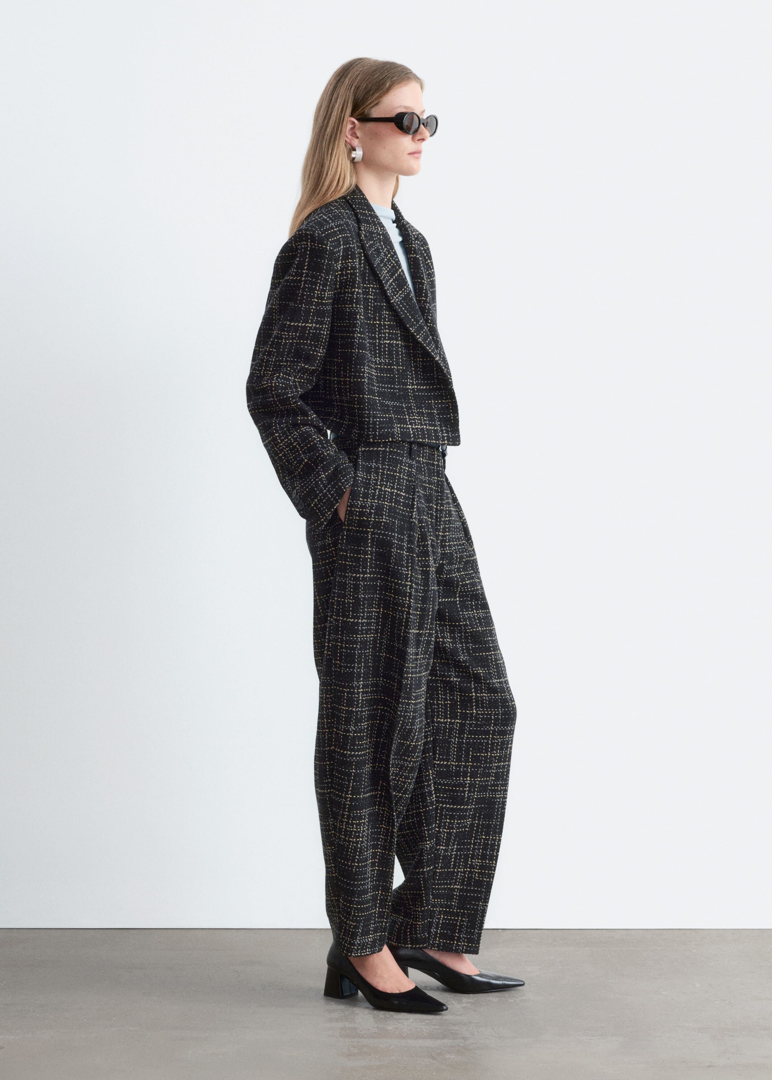 Cropped Cotton Blazer - Black - Still Life
