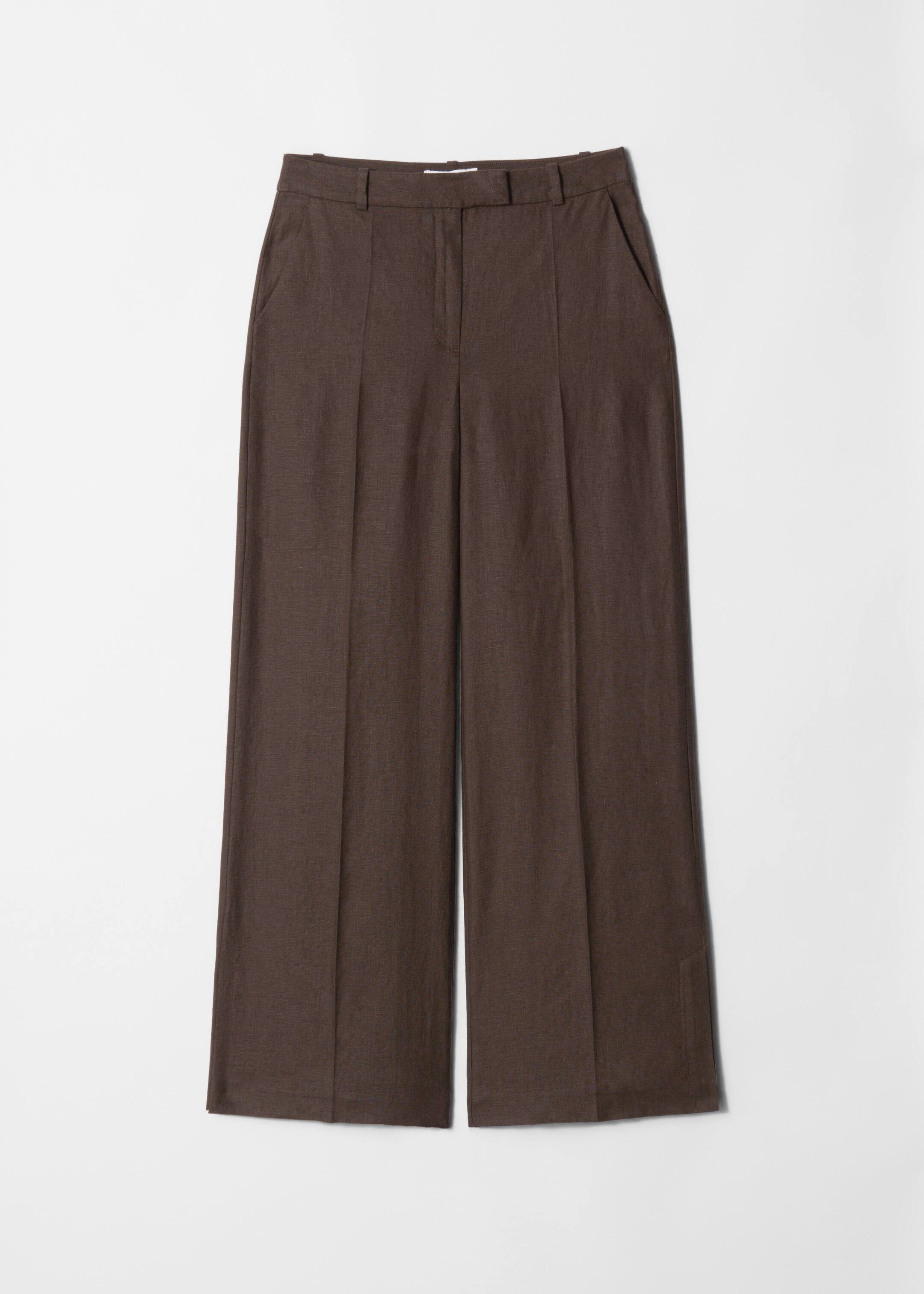 Ver imagen más grande: Pantalones sastre de lino - Marrón oscuro - MUJER | H&M ES 5
