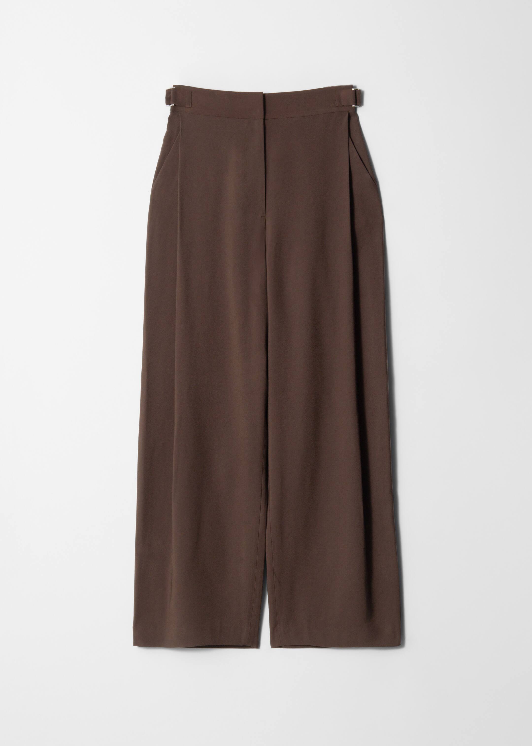 Agrandir l'image: Pantalon large plissé - Marron foncé - FEMME | H&M CH 5