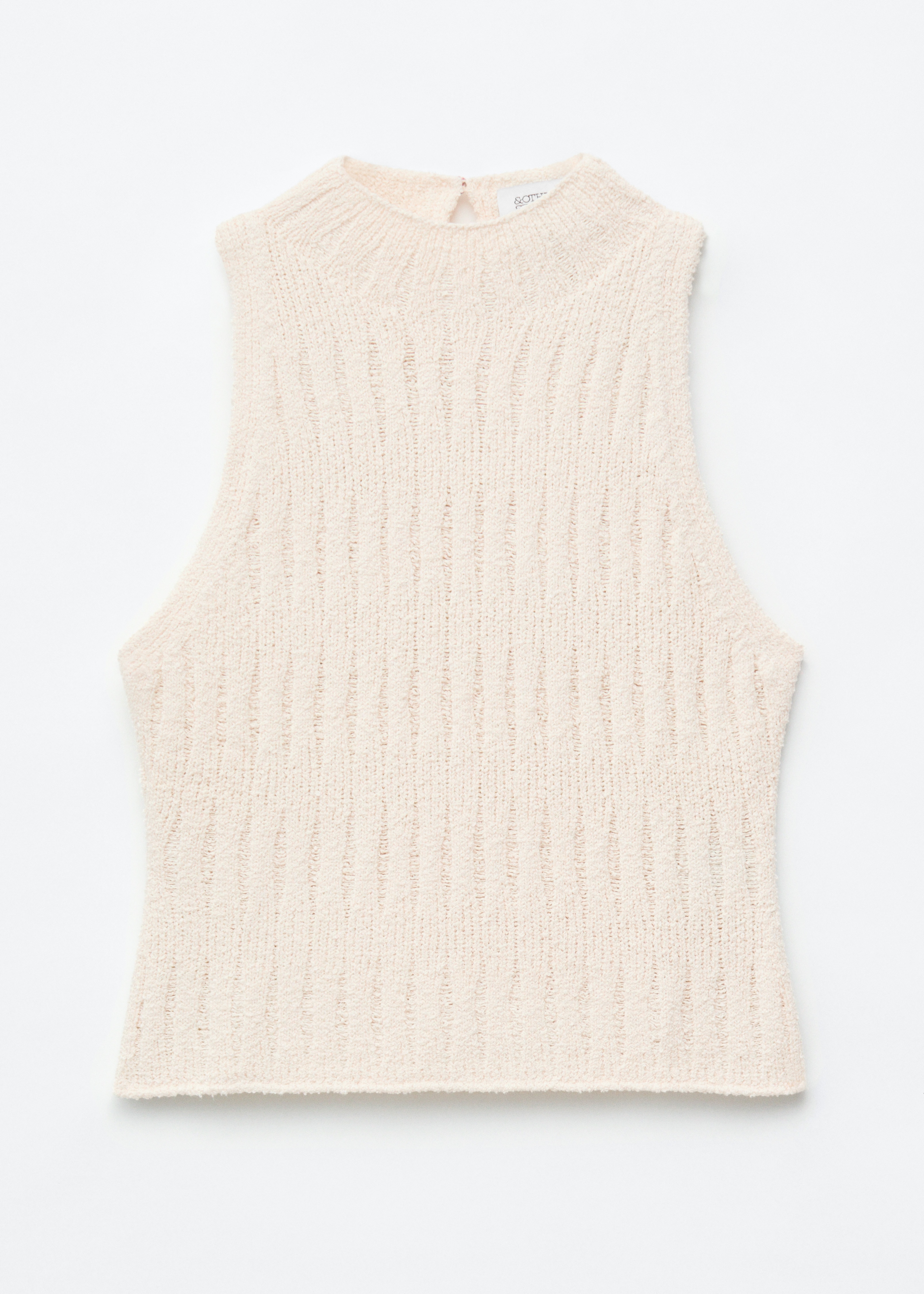 Gebreide zijden tanktop - Gebroken wit