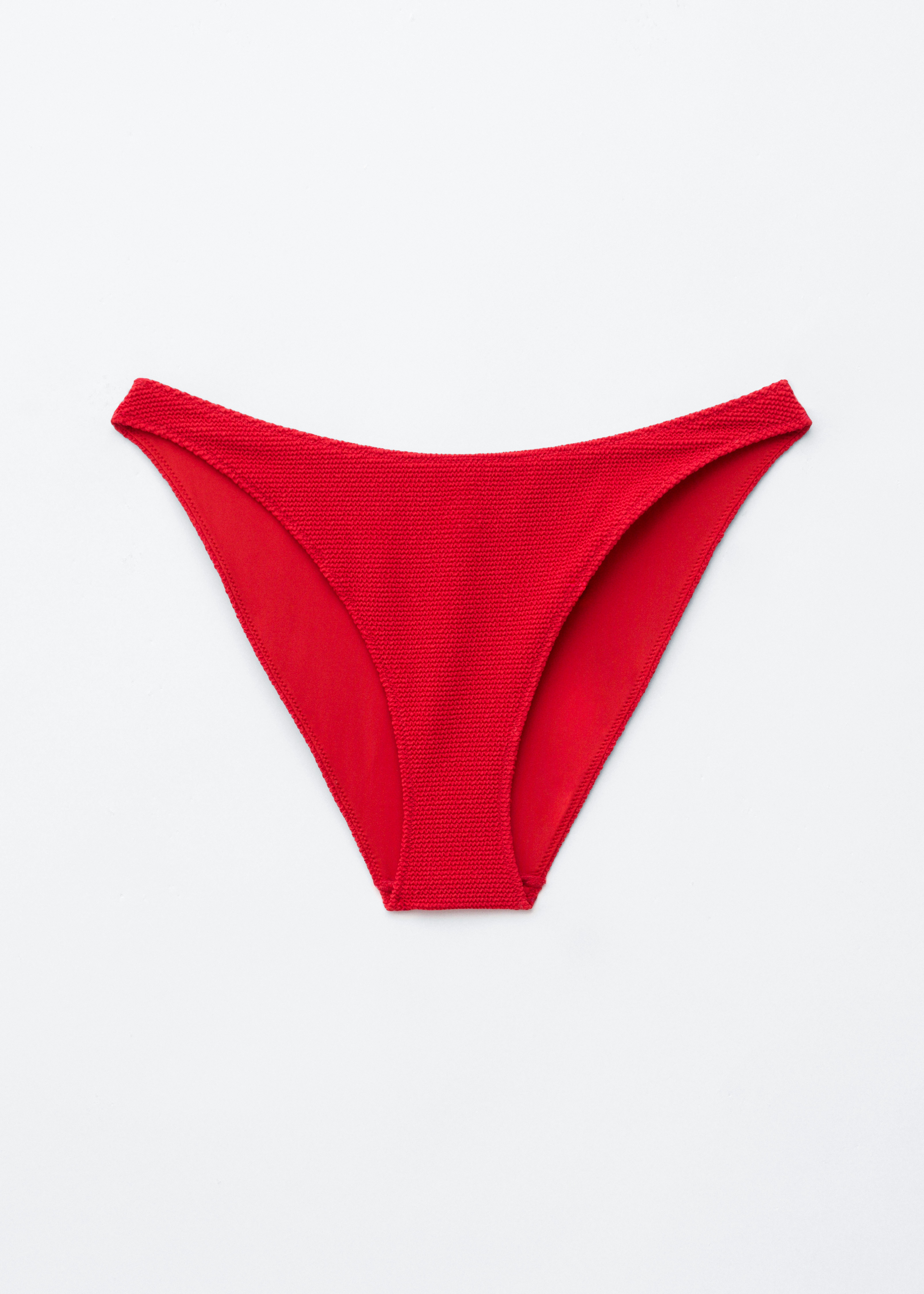 Strukturierte Bikinihose - Rot/Khaki/Dunkelbraun/Helltürkis