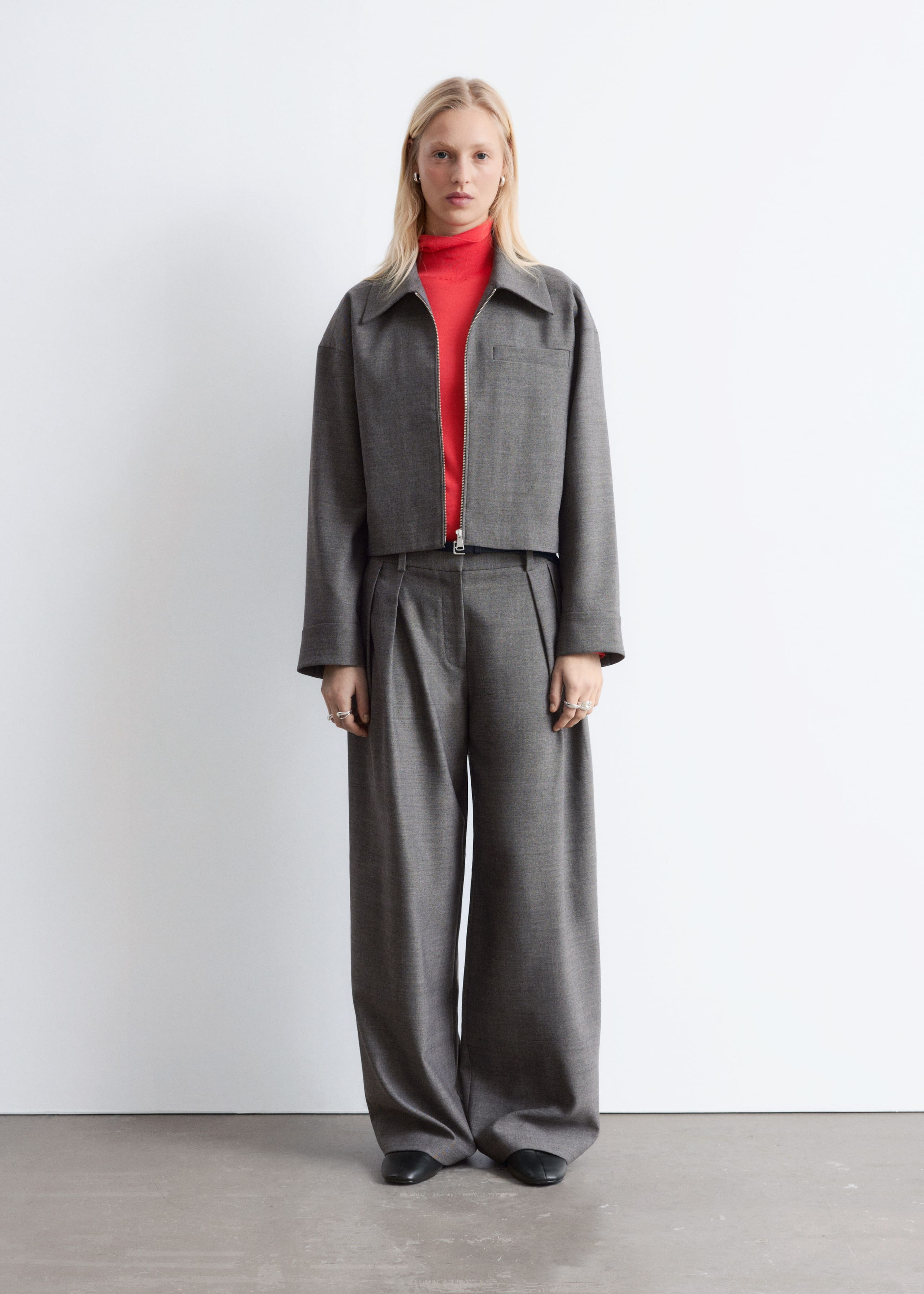 Image of Wool-Blend Tailored Trousers