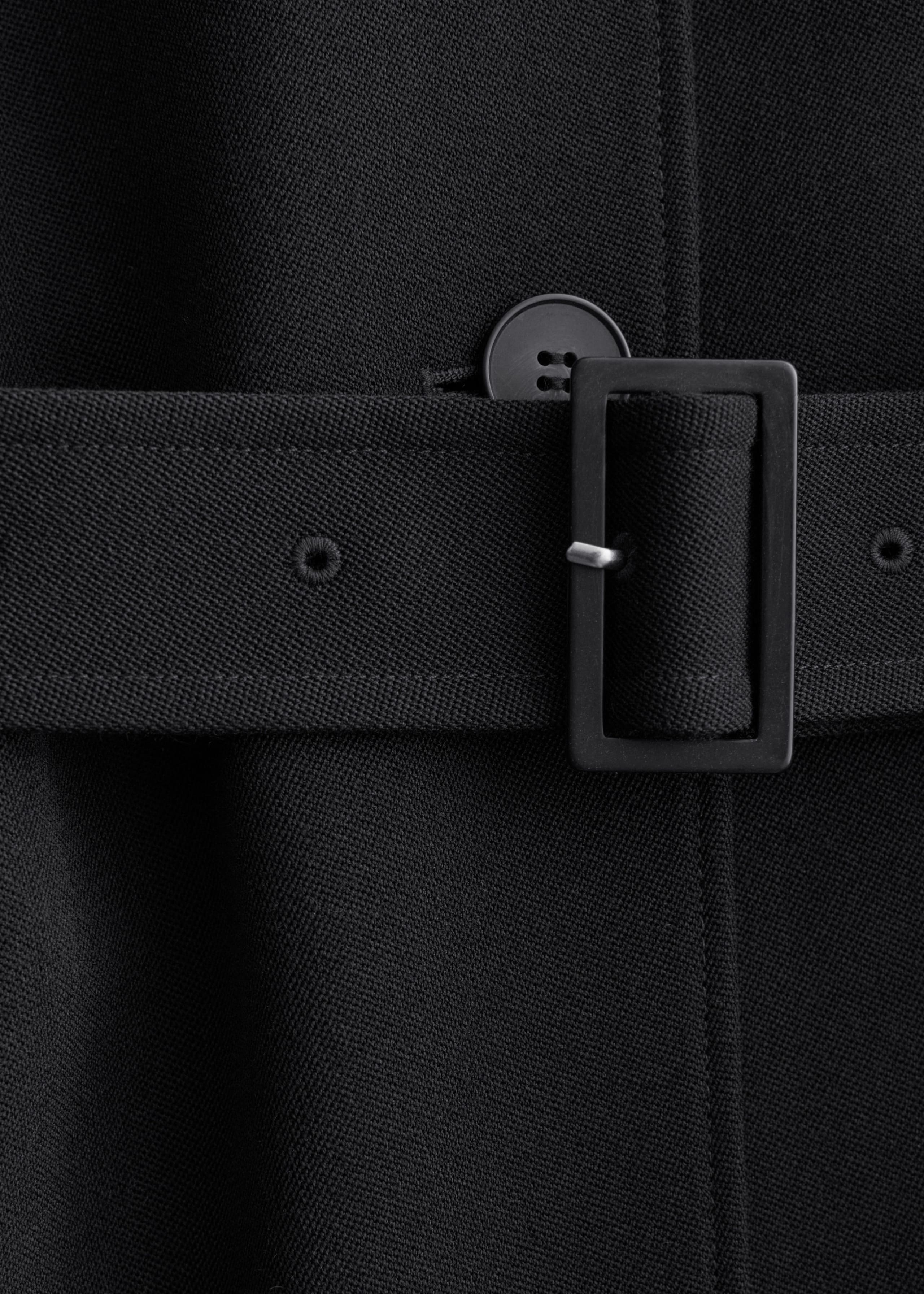 Tie-Belt Wool Trench Coat - {{variantName}} - Descriptive Detail