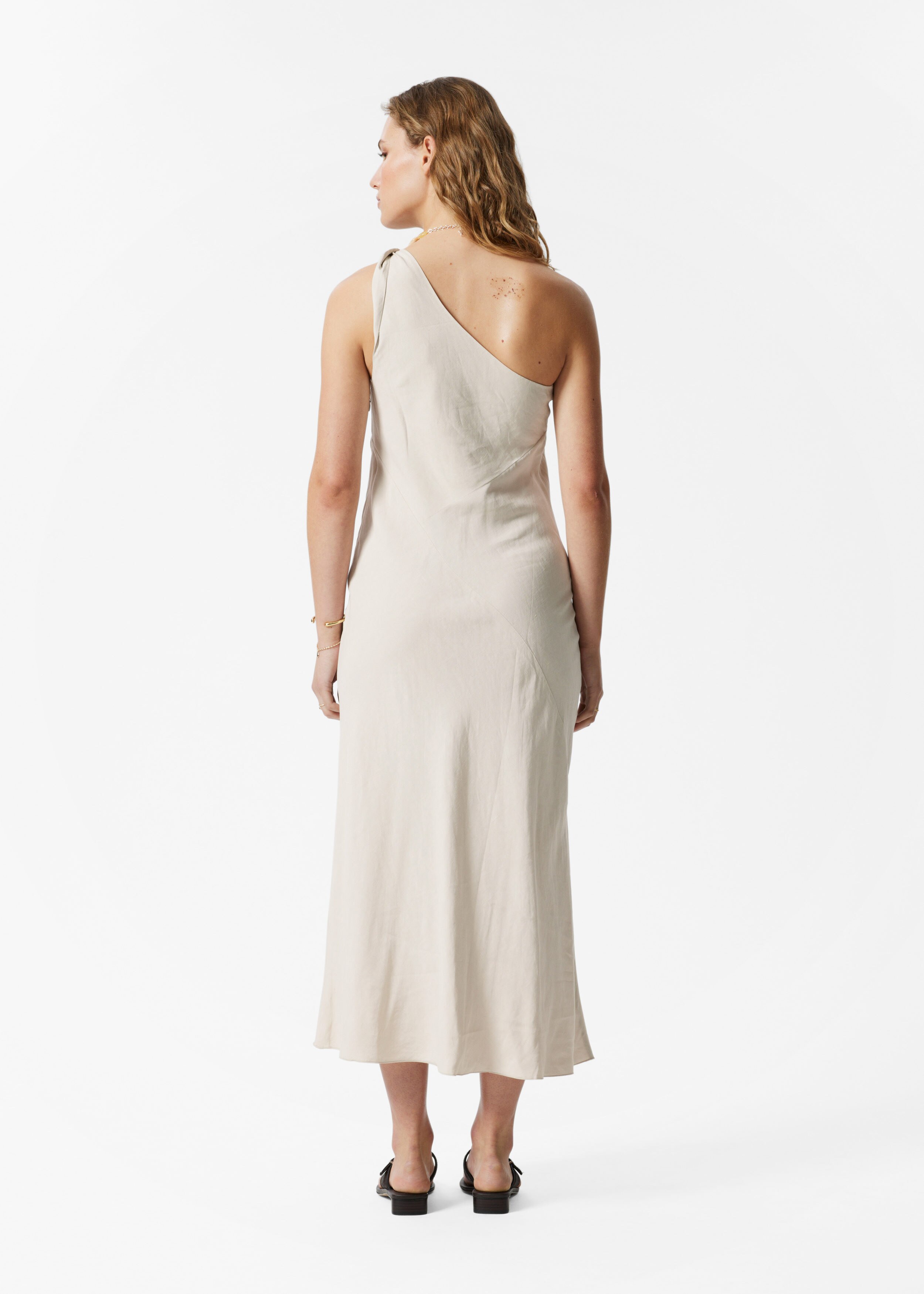 ワンピース PLAIN ABITO MANICHE CORTE MEDI SCOLLO A V (4558V2553 463) メッシュレイヤードデザインワンピース（マキシ・ロング