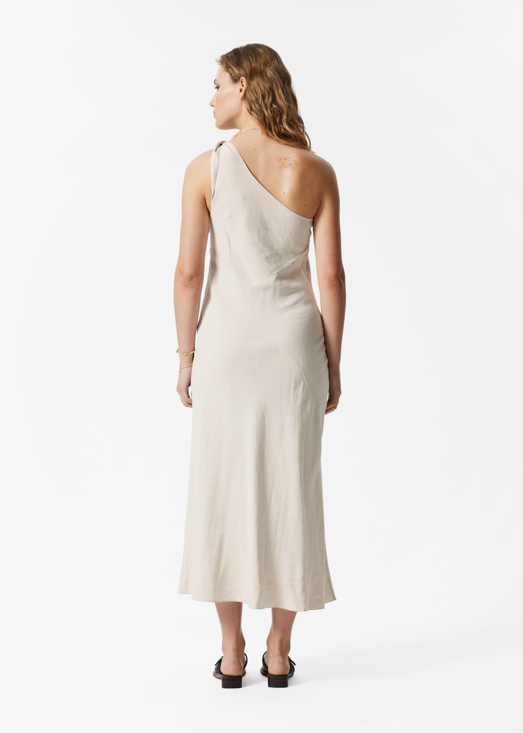 Image of One-Shoulder Midi Dress