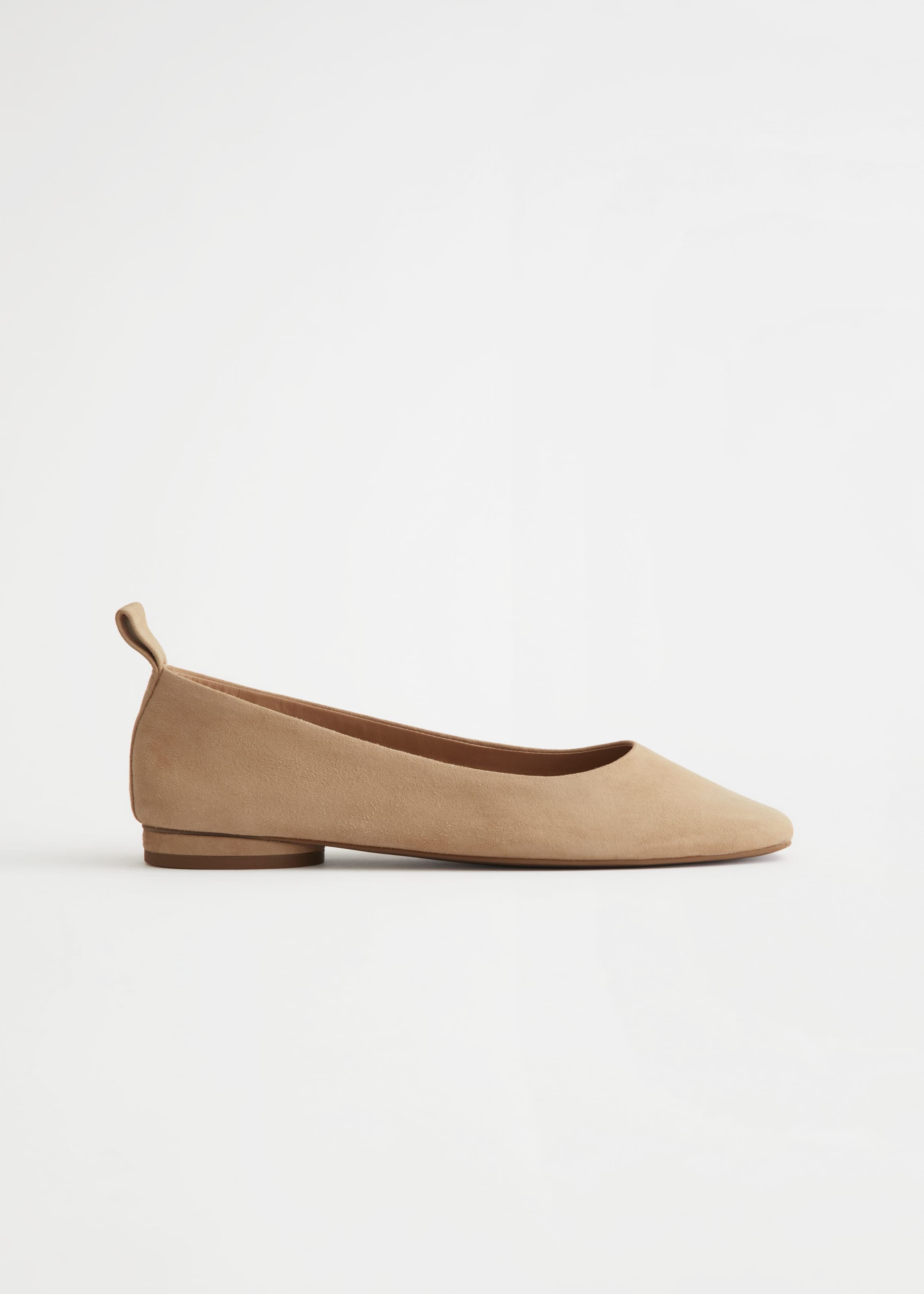 Image of Almond Toe Leather Ballerina Flats