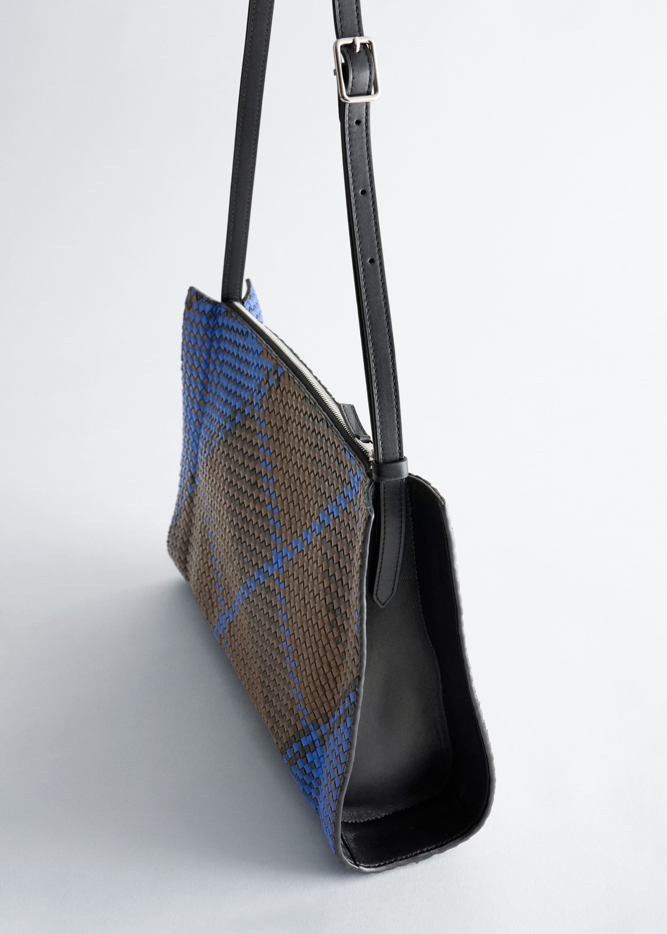 Braided Leather Crossbody Bag - Brown - Still Life
