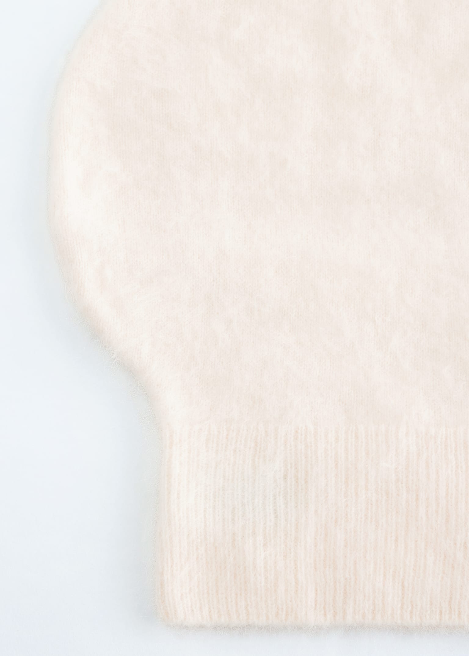 Brushed Cashmere Balaclava - Cream/Brown - 2