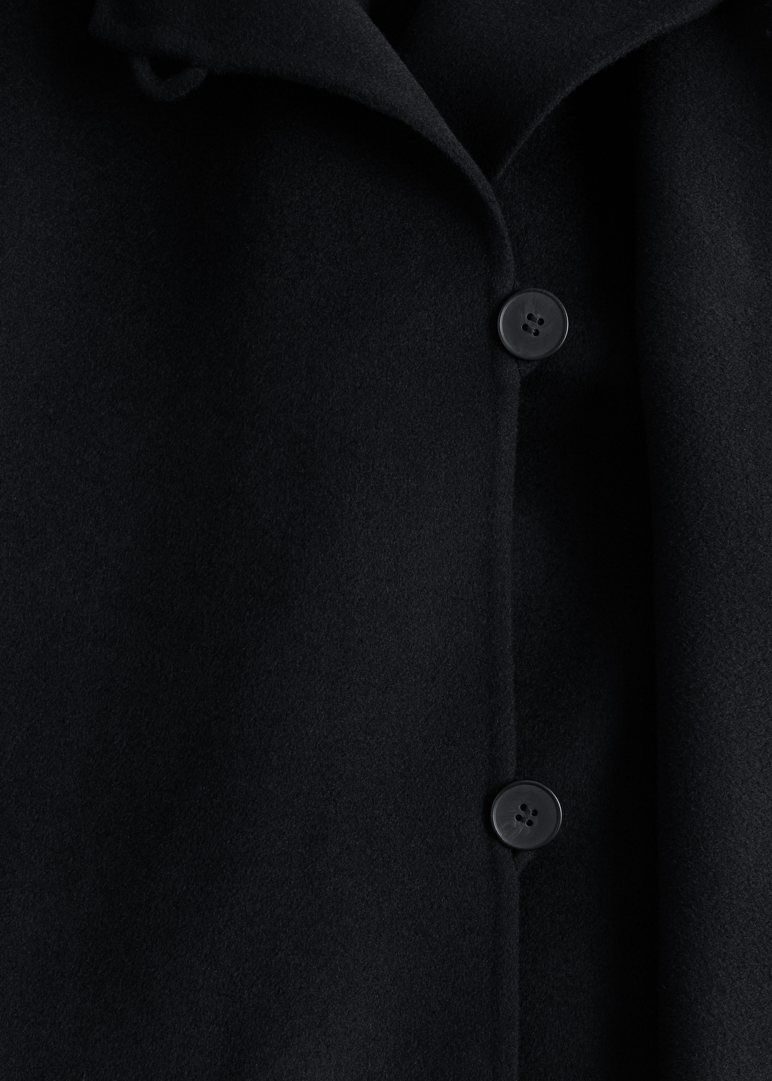 Fringed Shawl Wool Coat - Black - Coats | & Other Stories US