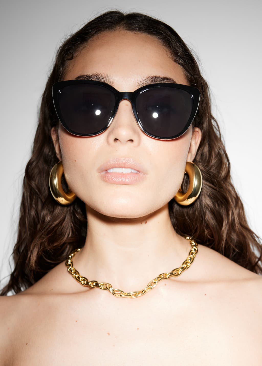 Okulary przeciwsłoneczne w kształcie litery D – Czarny – Lookbook