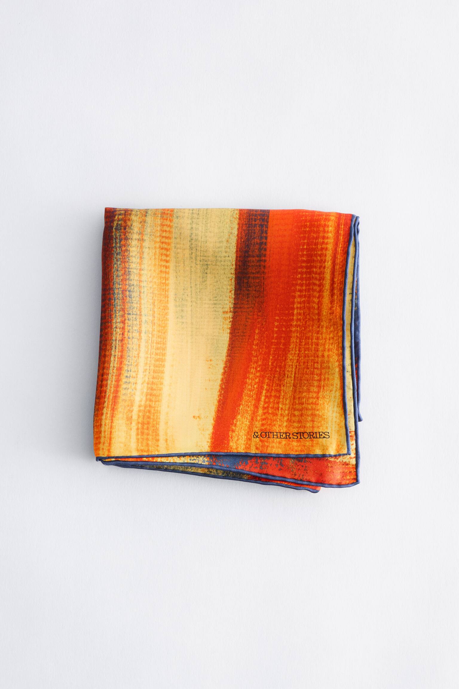 Brush Stroke Silk Scarf - Red/Blue/Yellow