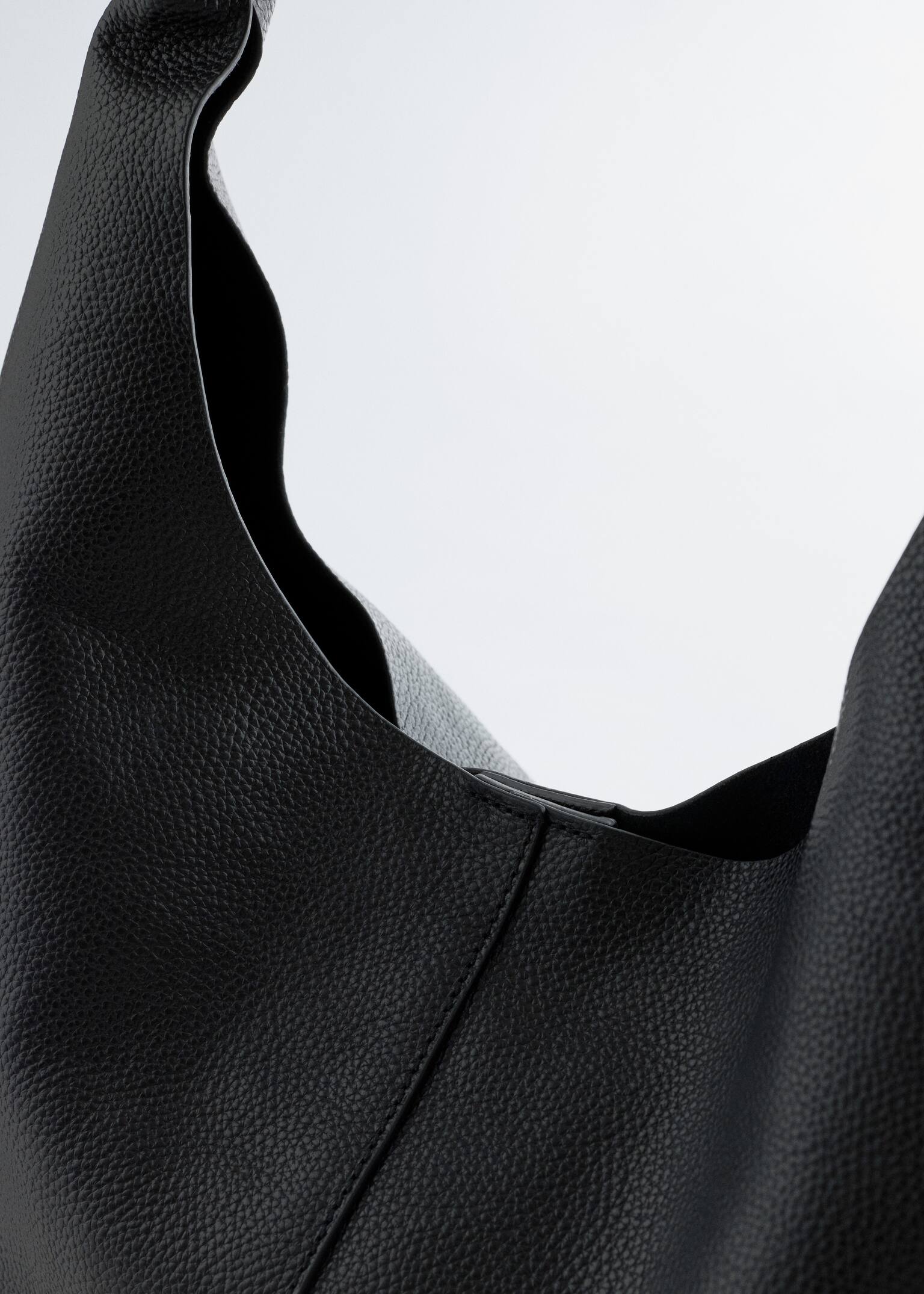 Klasyczna skórzana torba - Czarny/Mahoniowy - 2