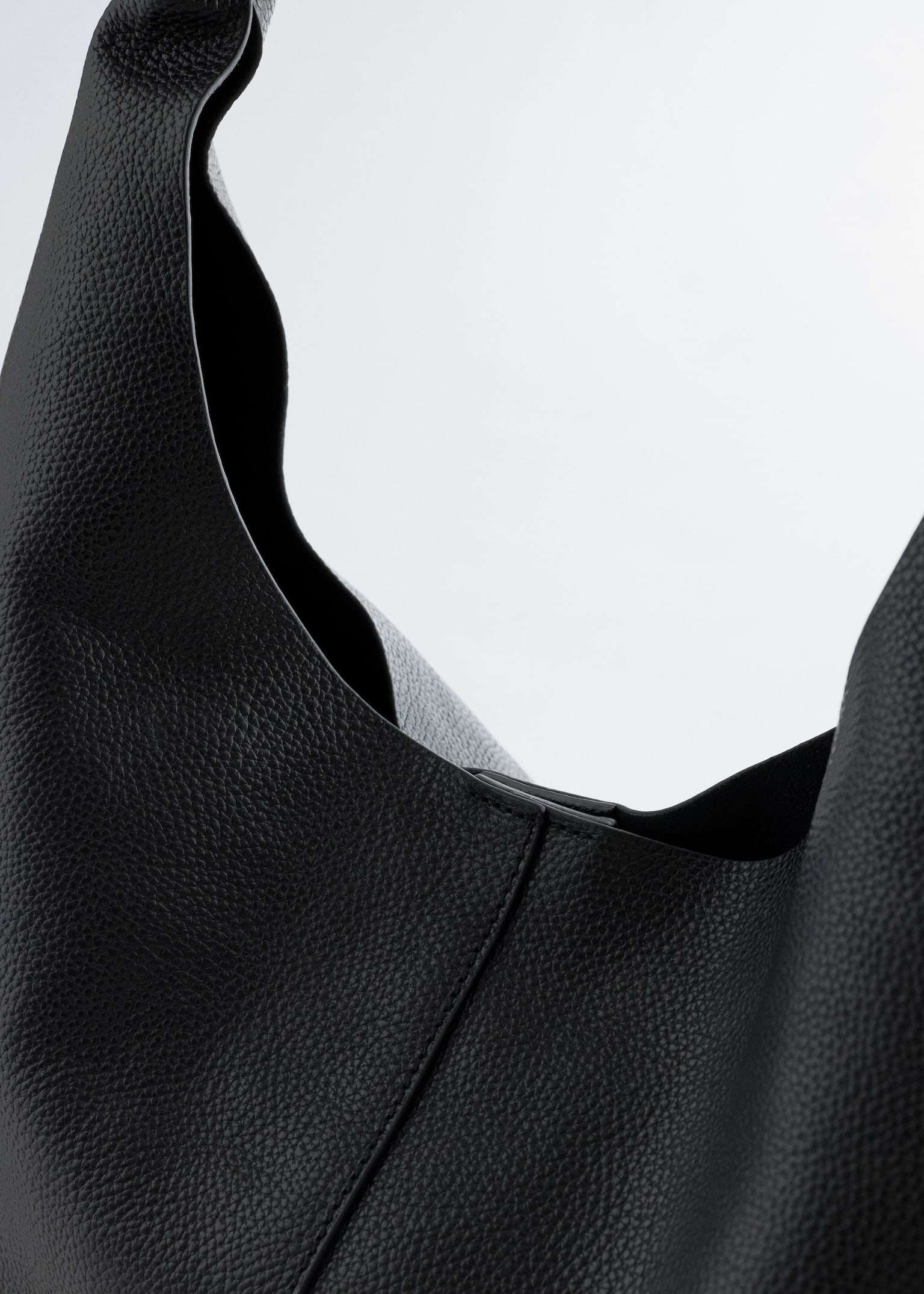 Sac cabas classique en cuir - Noir/Acajou - 3