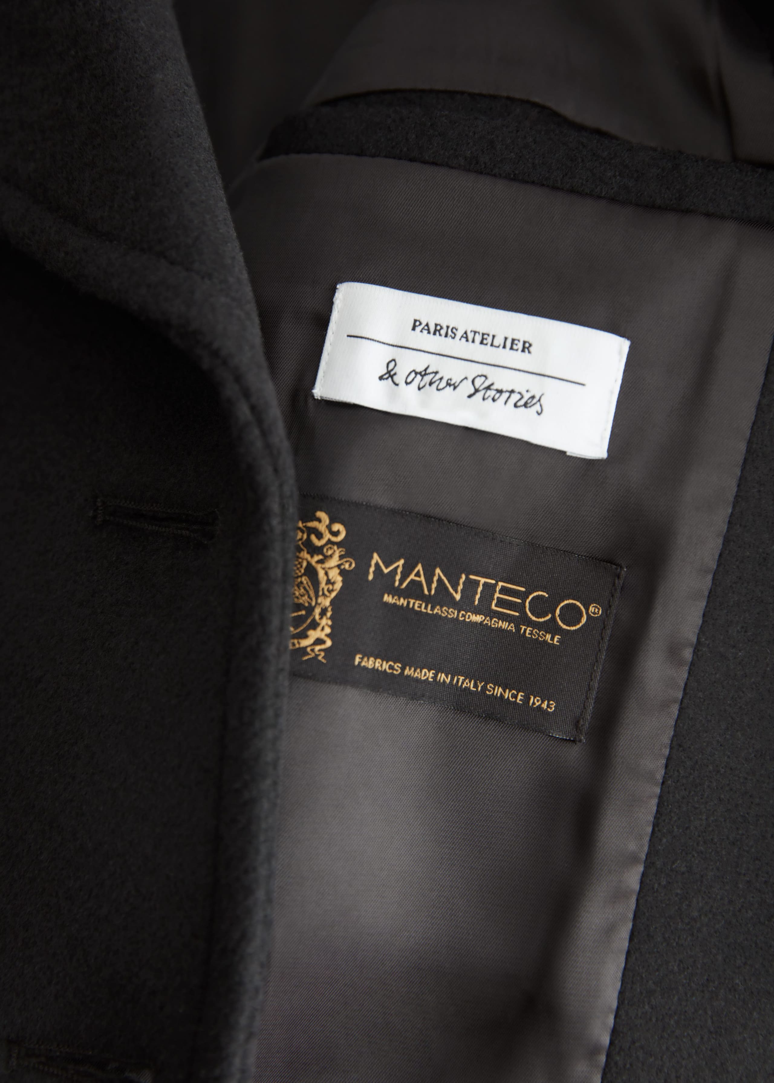 Cropped Pea Coat - Black - Still Life