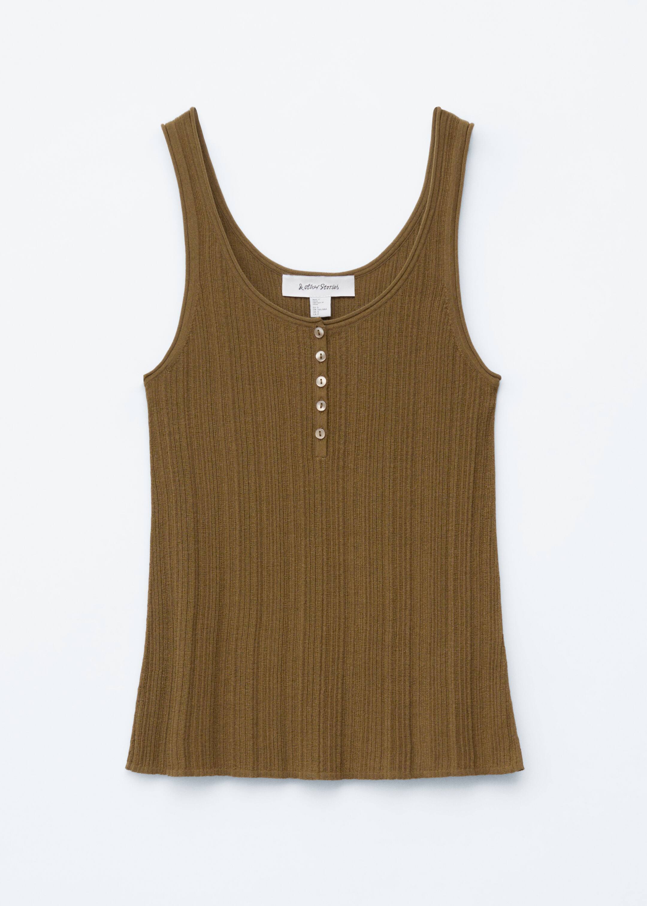 Visualizza immagine più grande: Scoop-Neck Rib-Knit Tank Top - Marrone oliva - DONNA | H&M IT 6