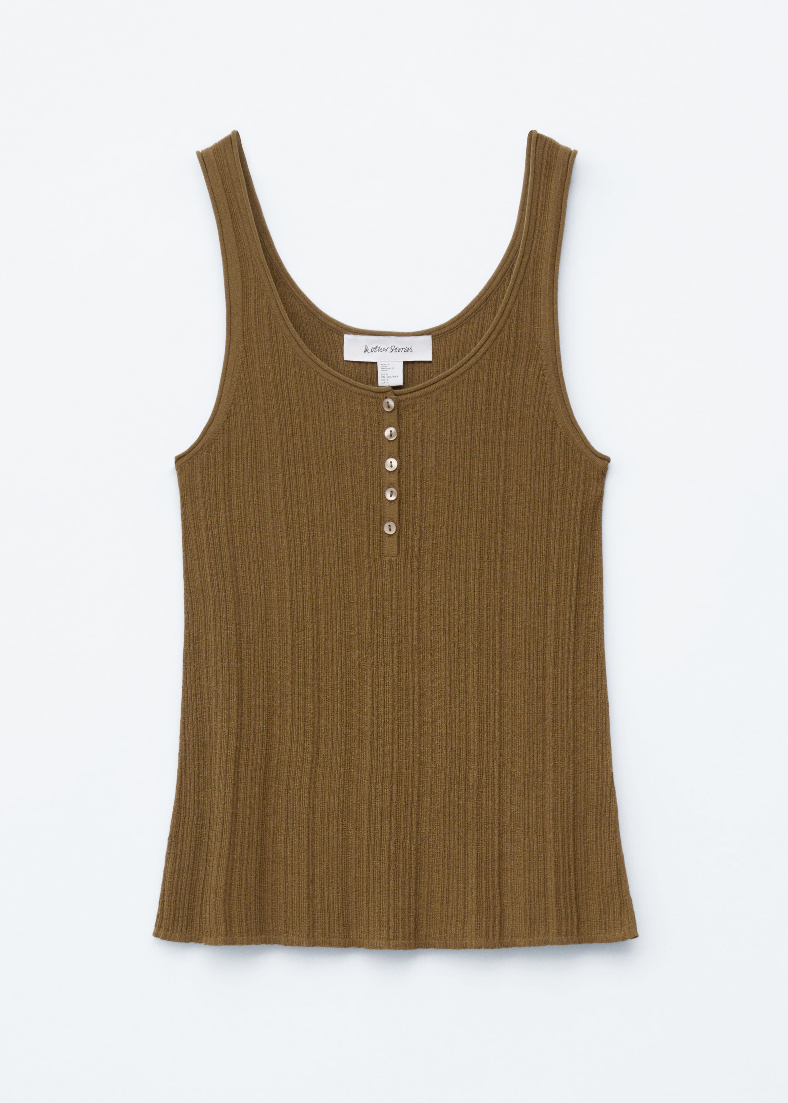 Image of Scoop-Neck Rib-Knit Tank Top
