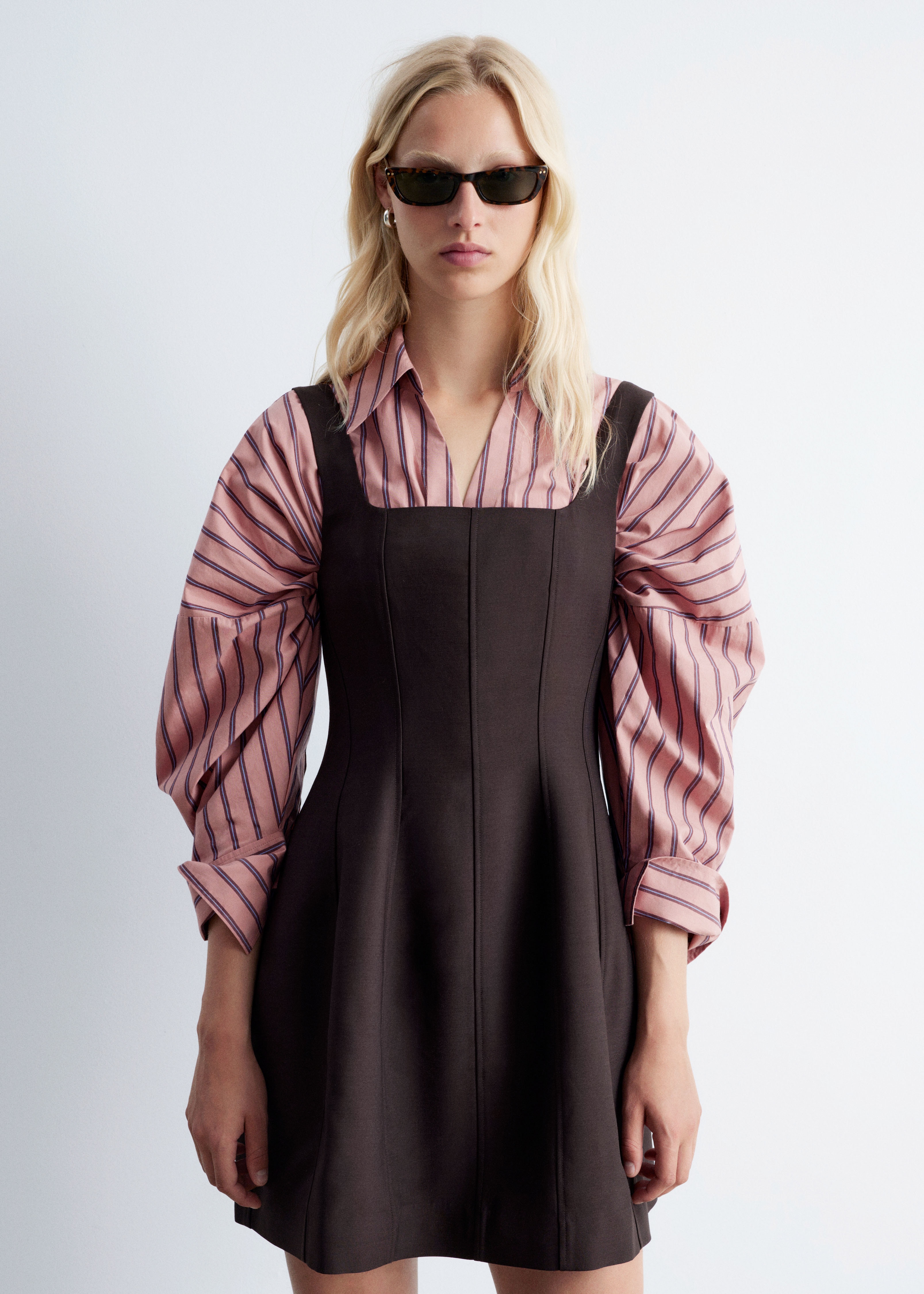 Corset Mini Dress - Dark Brown/Black