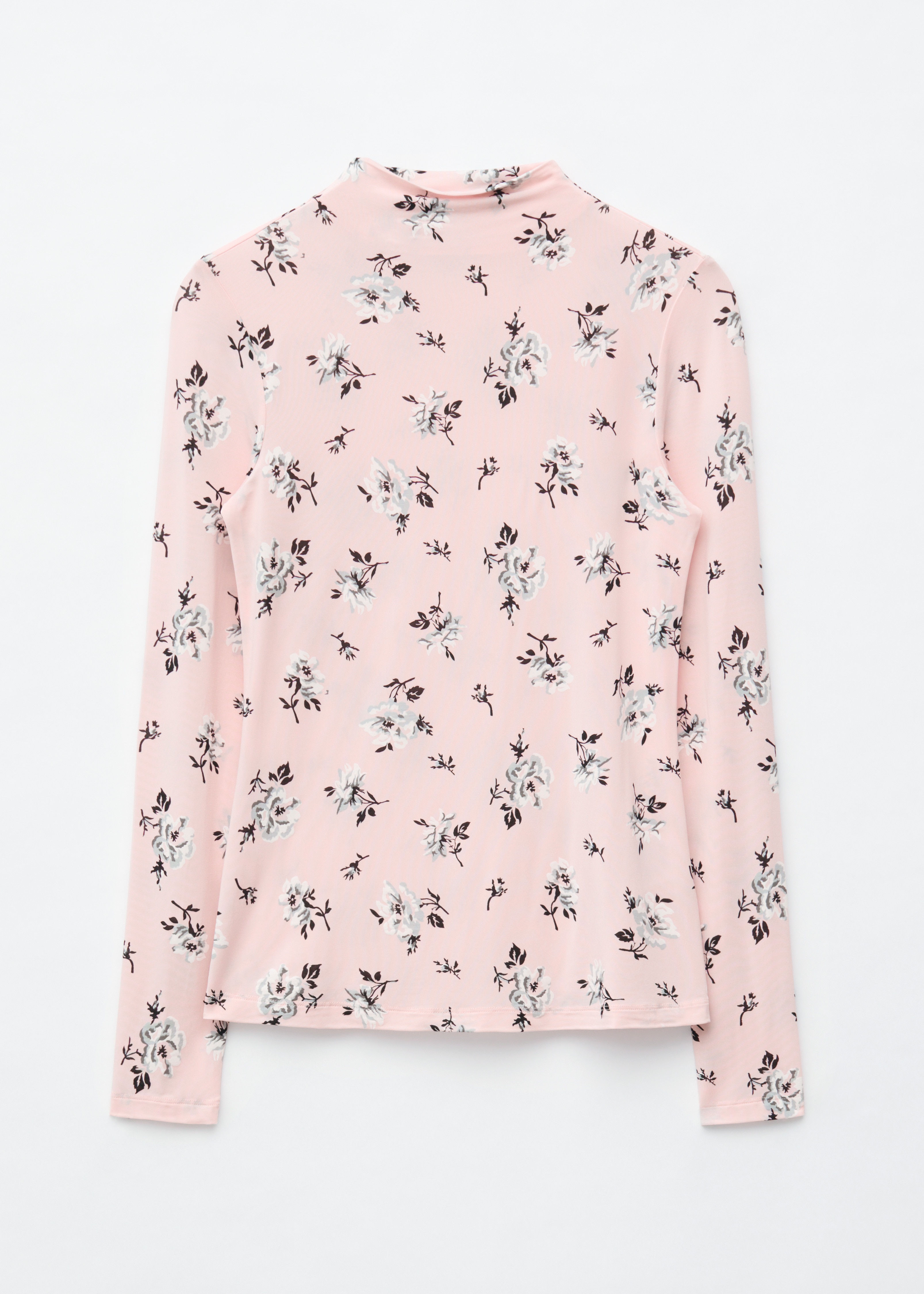 Top cu Guler Înalt - Roz/Floral
