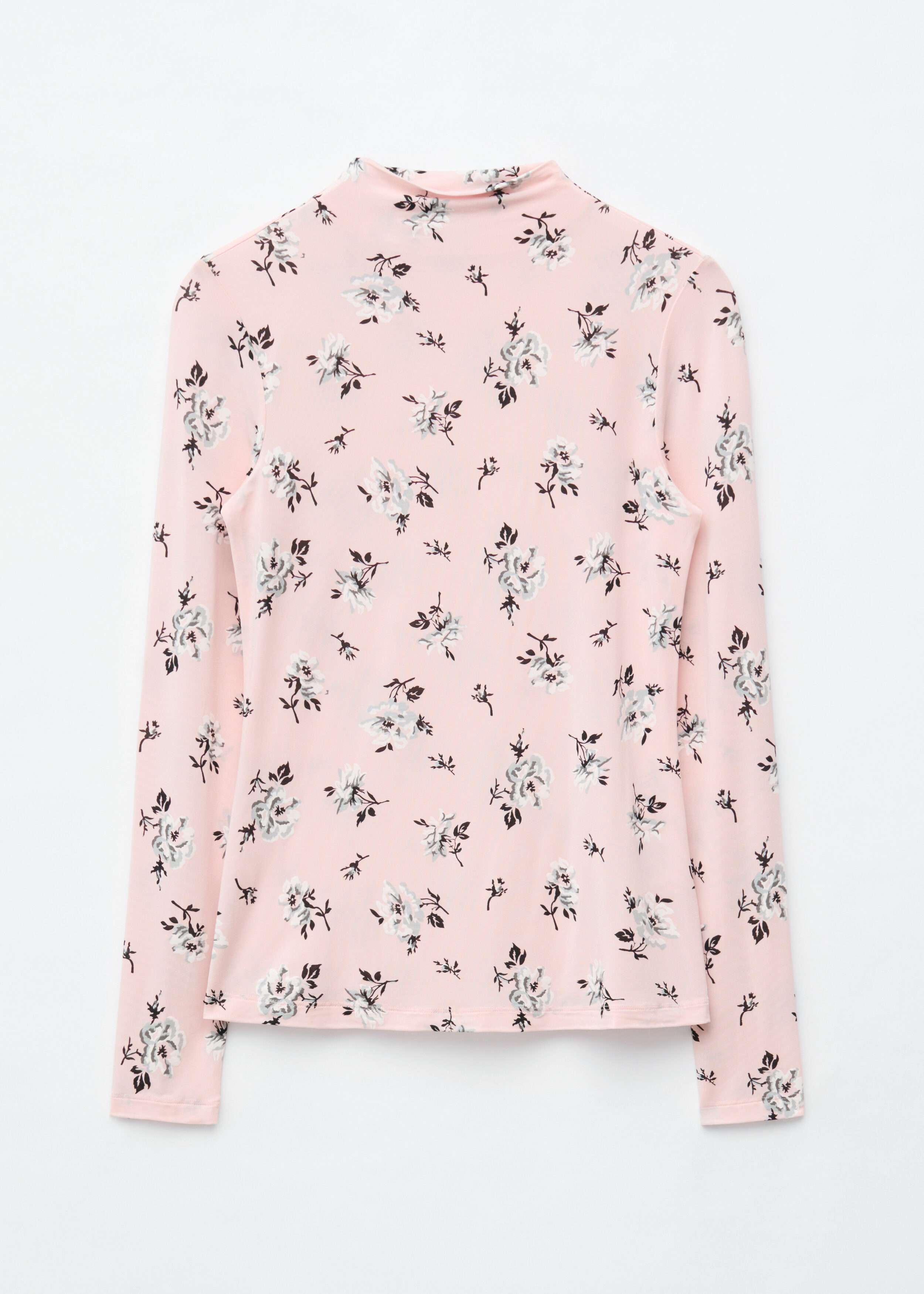 Draped Mock-Neck Top - Green / Floral - Long sleeve tops | & Other