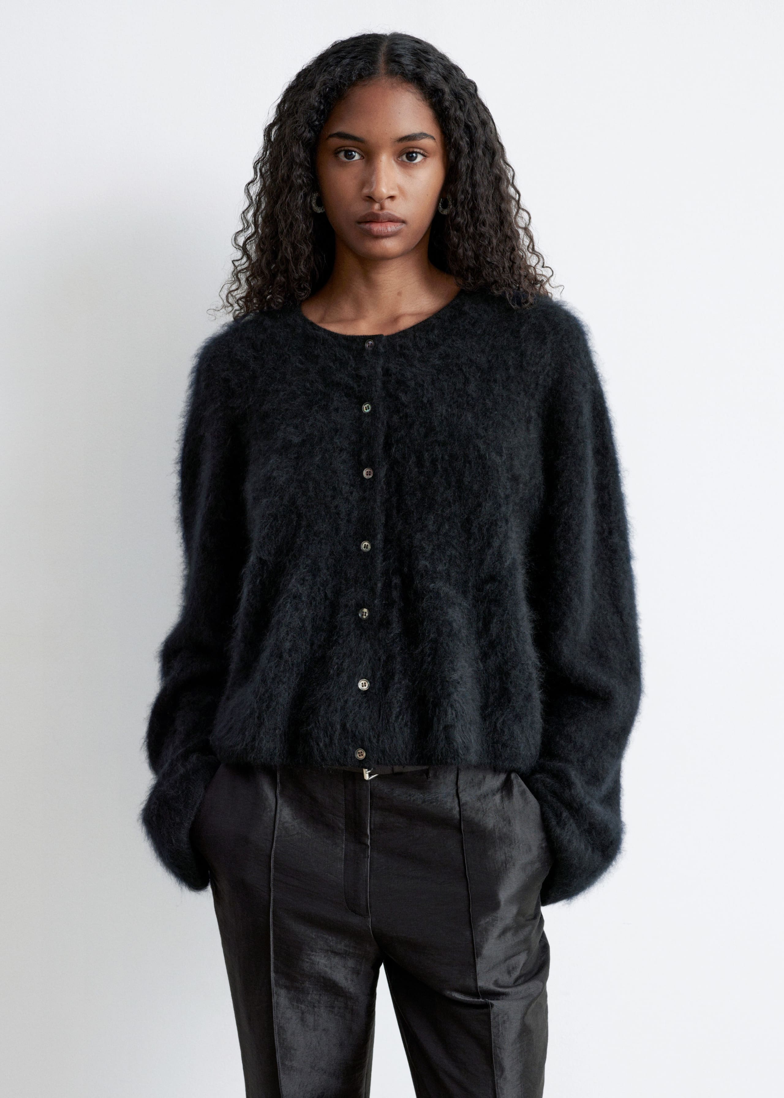 Image of Knitted Cashmere Cardigan