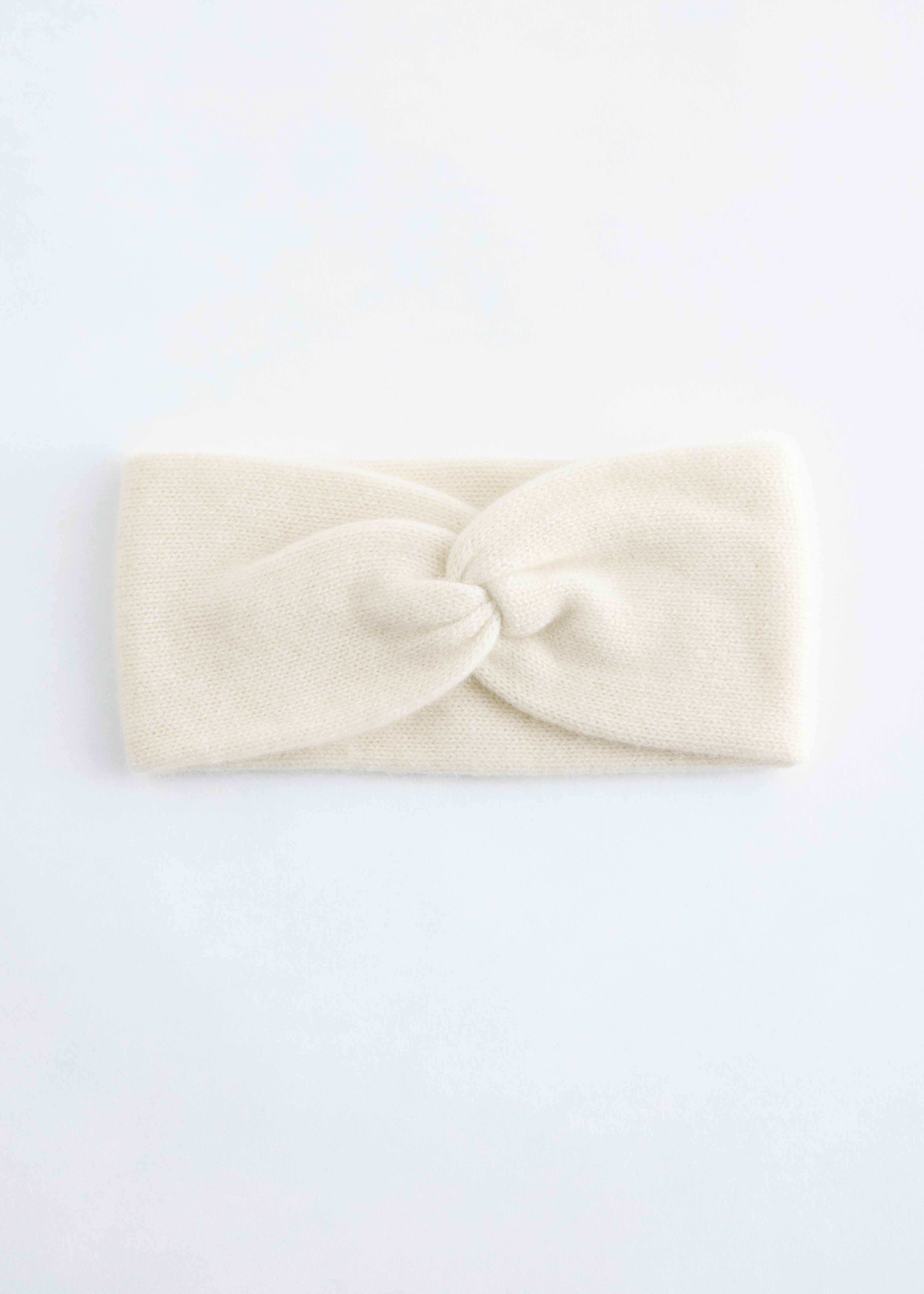 Twist-Front Cashmere Headband - Λευκό/Μαύρο/Μπεζ
