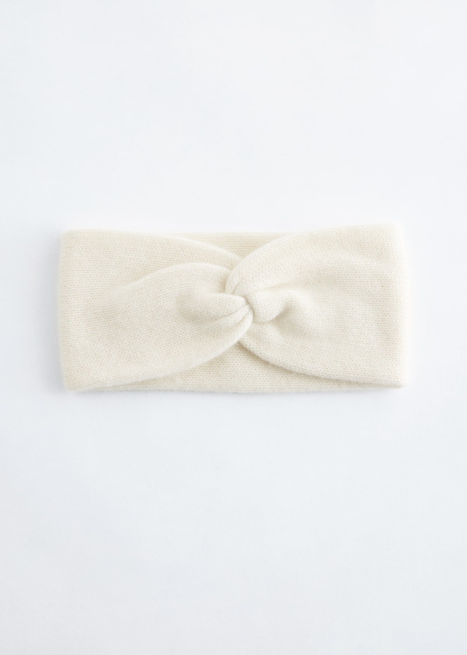 Kaschmir-Stirnband mit Twist-Detail vorne - Weiß/Dunkelbraun/Schwarz/Beige/Weinrot
