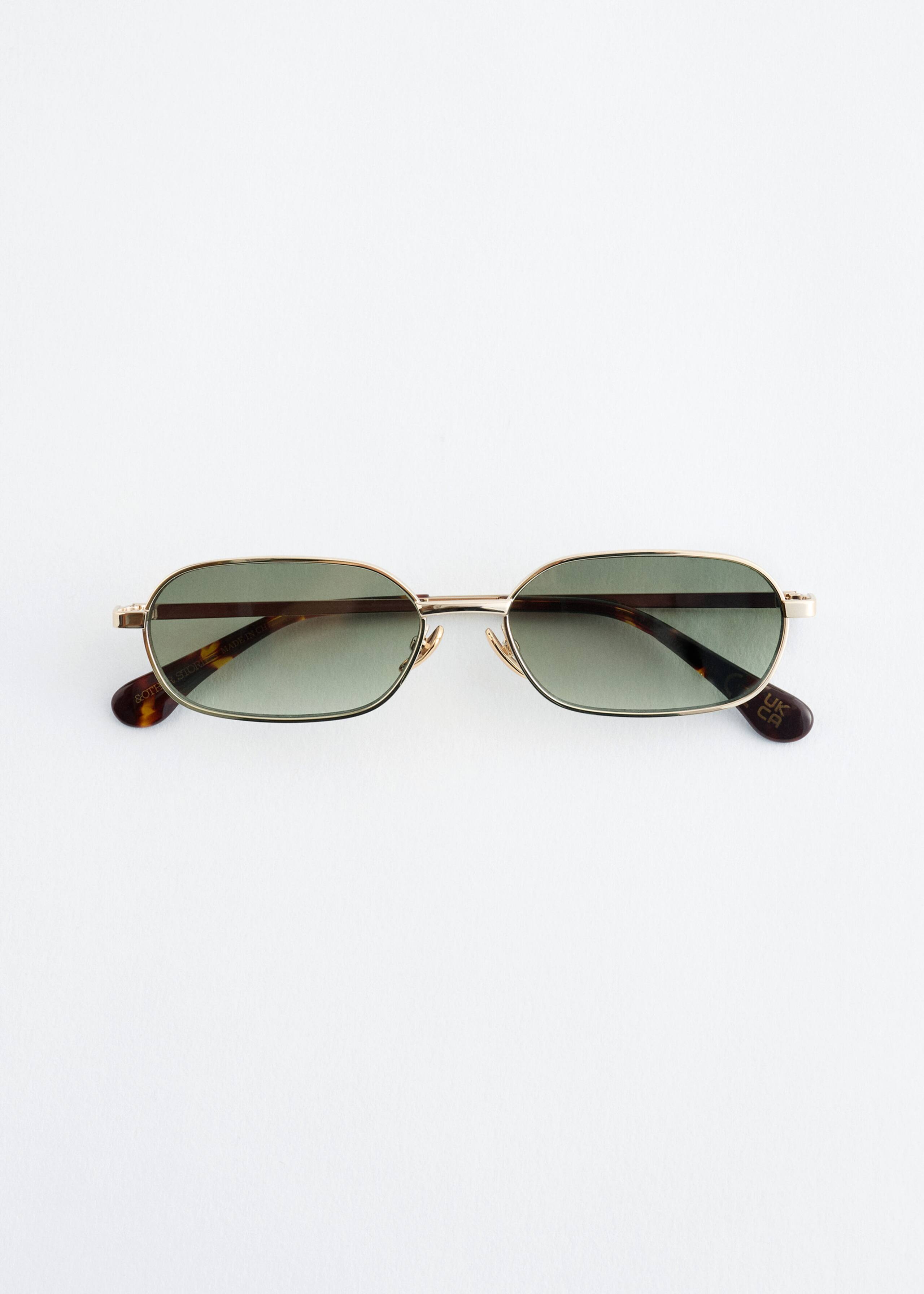 Slim Rectangular Sunglasses - Gold - Still Life