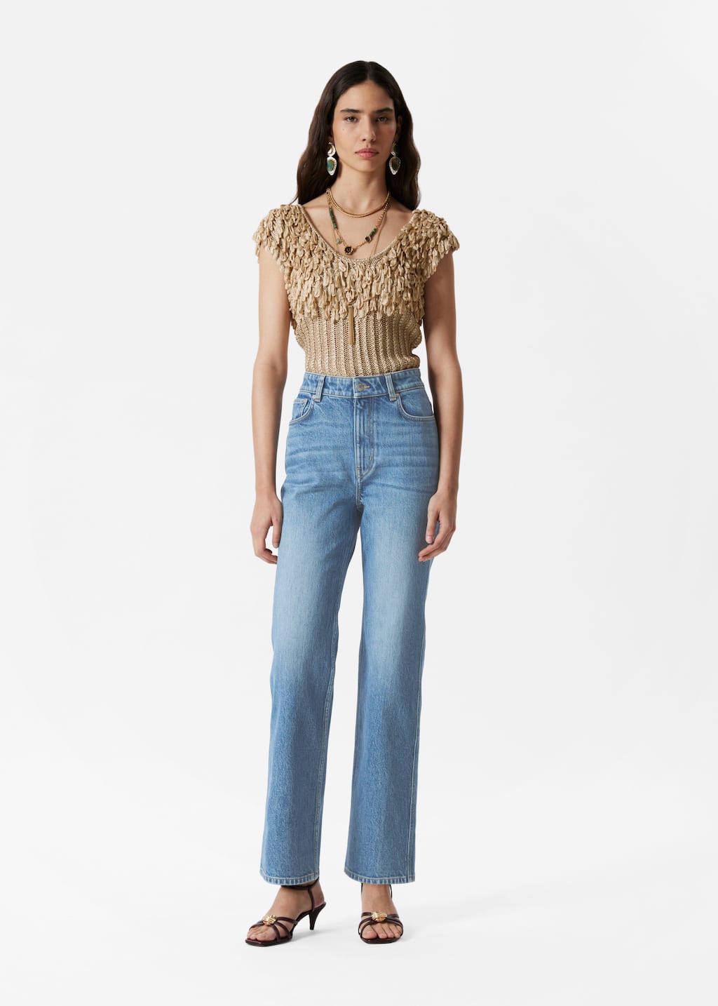 Image of High-Waist Straight-Leg Jeans