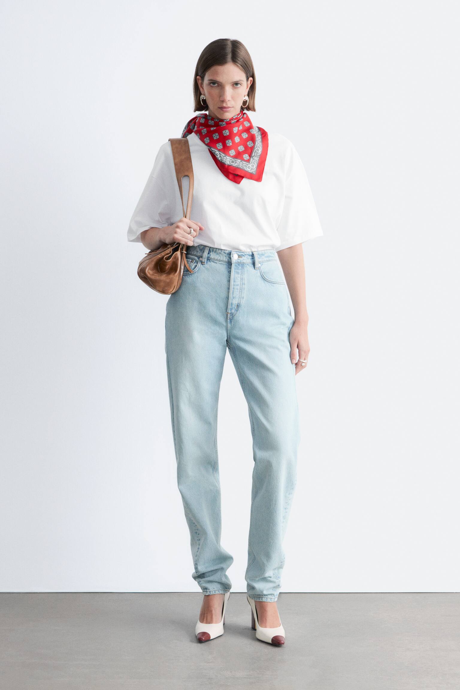 Oversized tričko z bavlny - Biela - 2