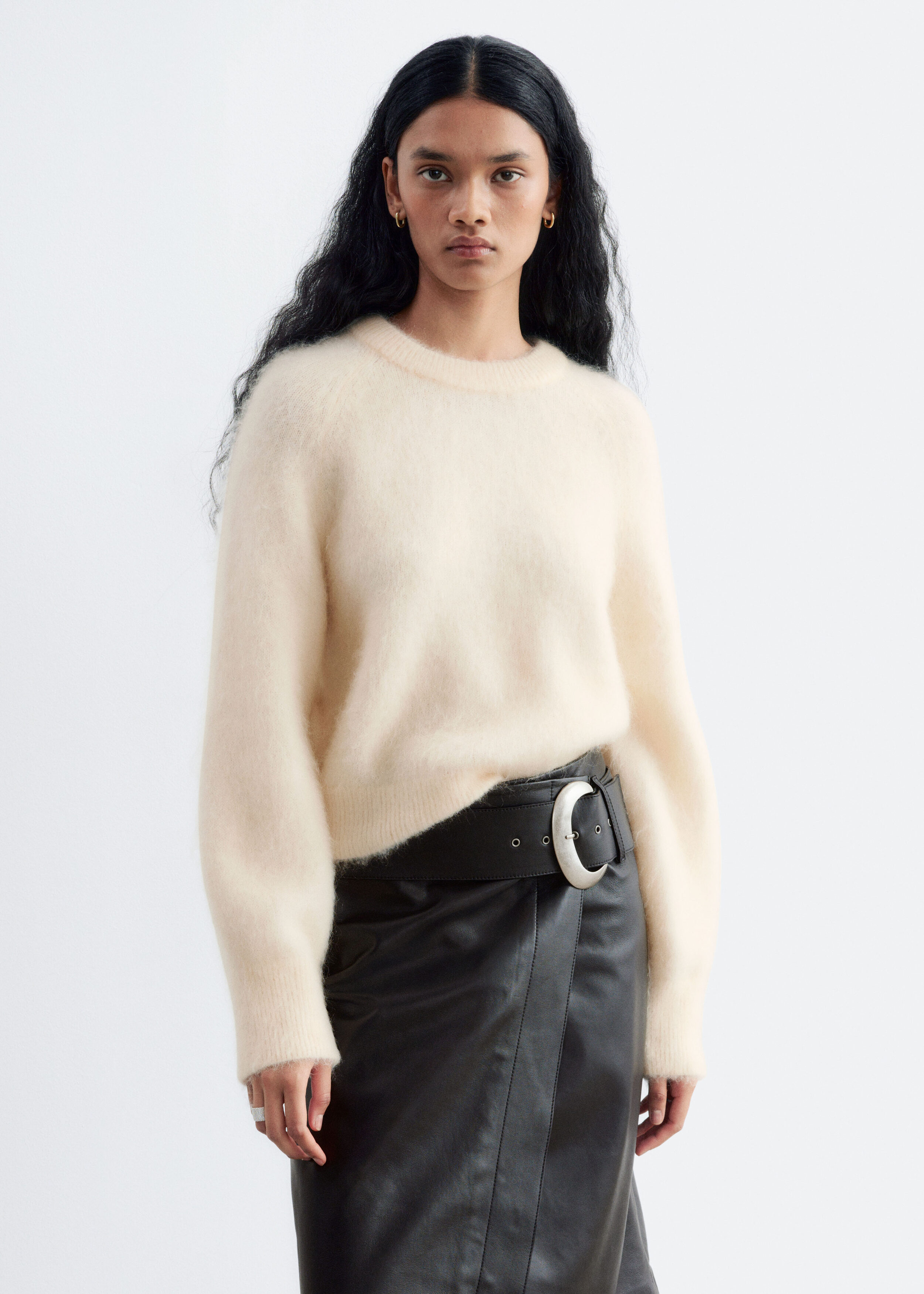 Mohair-Blend Balloon-Sleeve Jumper