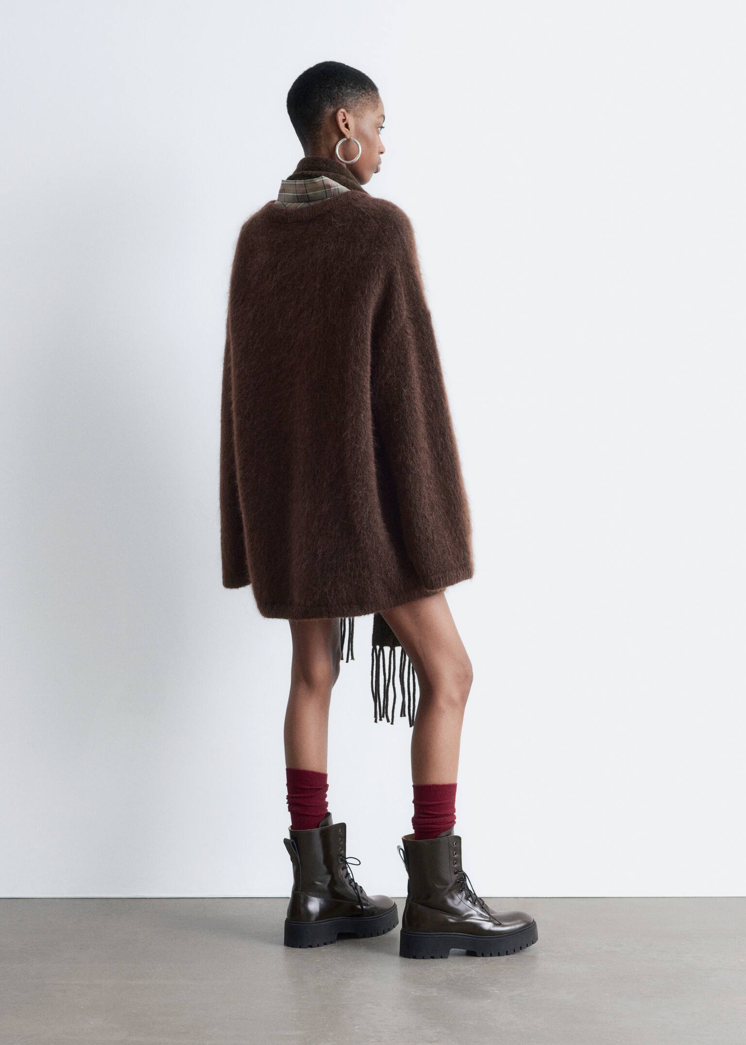 Oversized Mohair-Blend Sweater - Dark Brown - 6