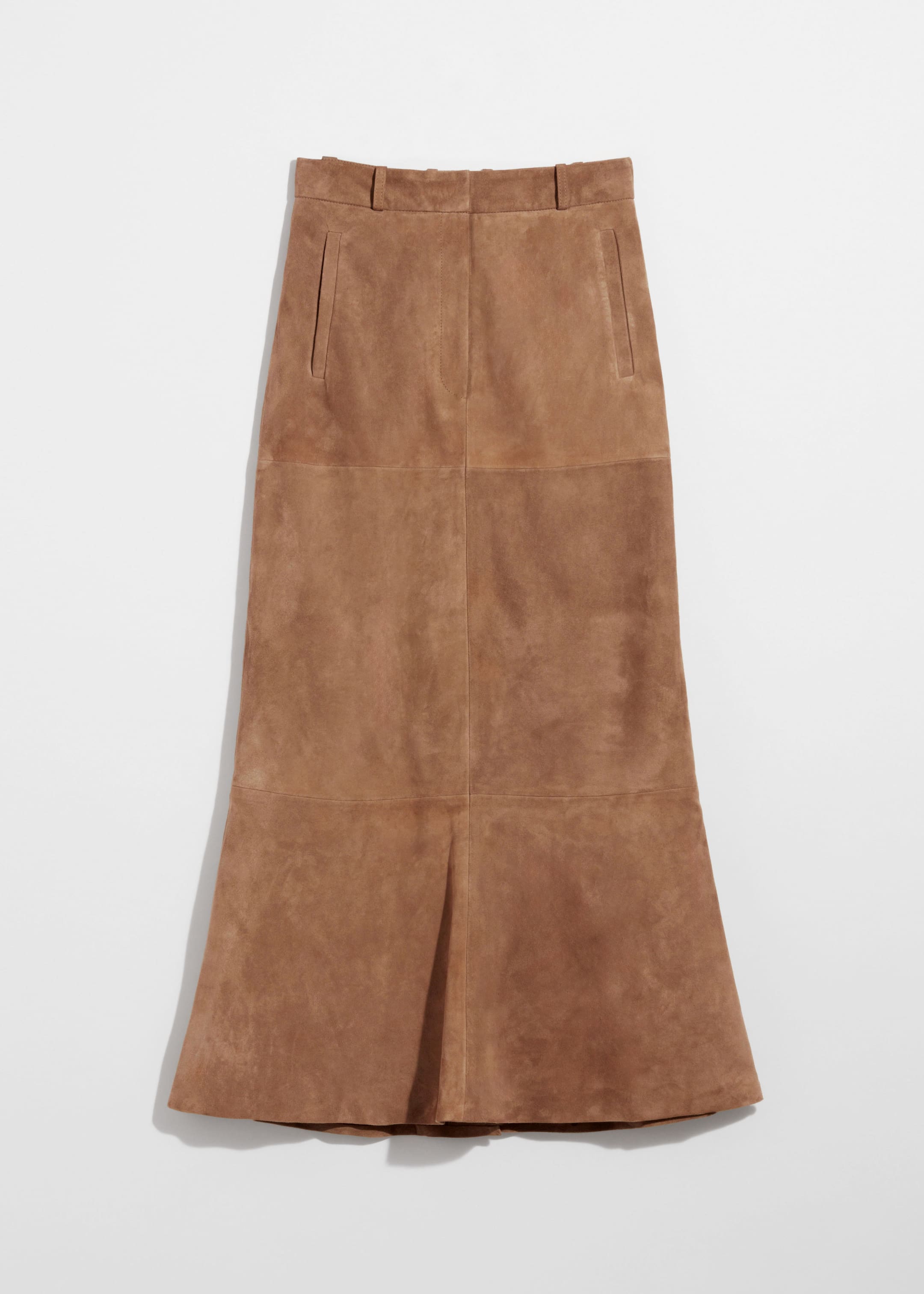 Visa större bild: Midikjol i mocka - Brun - DAM | H&M FI 1