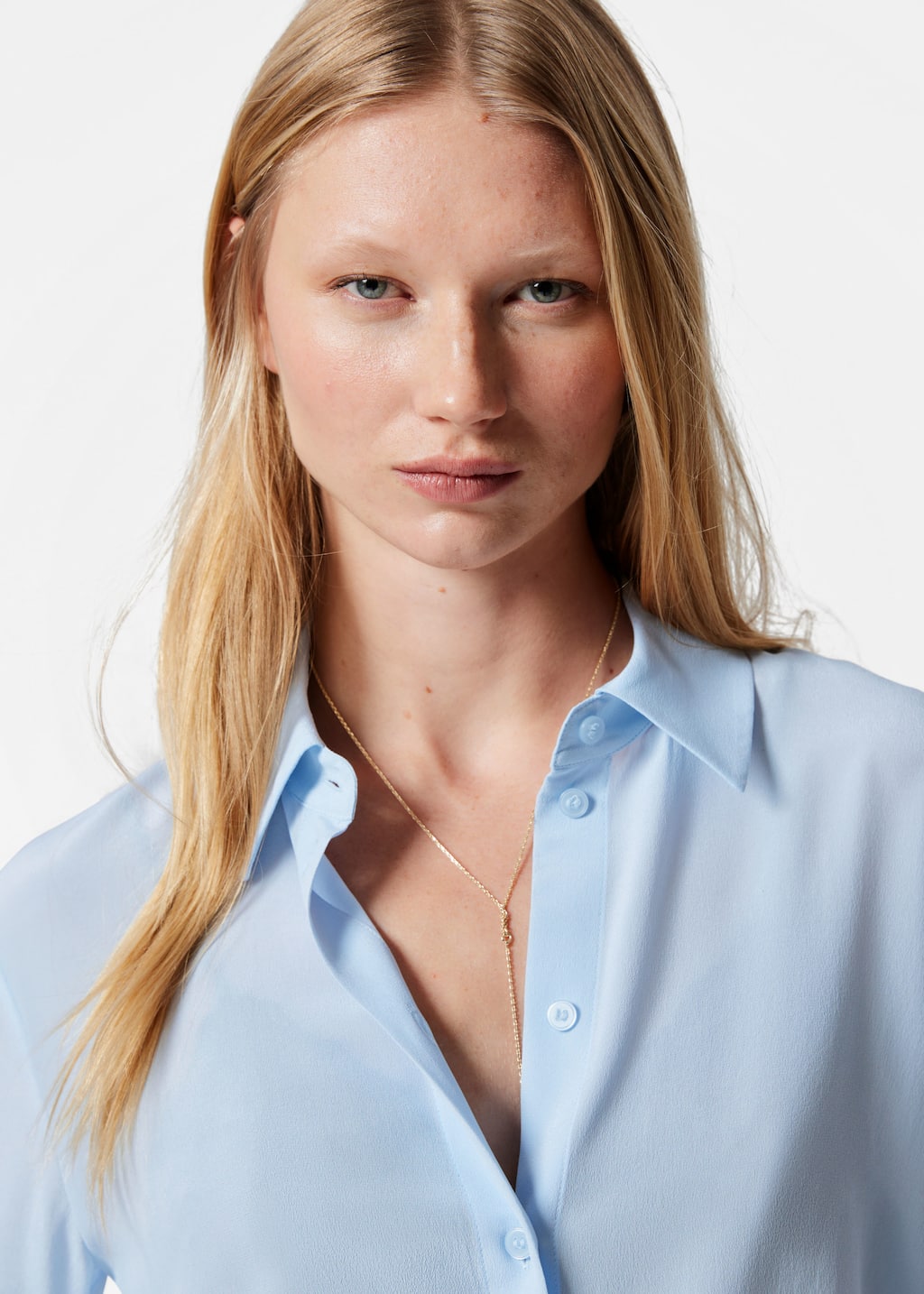 Silk Shirt - Light Blue - Lookbook