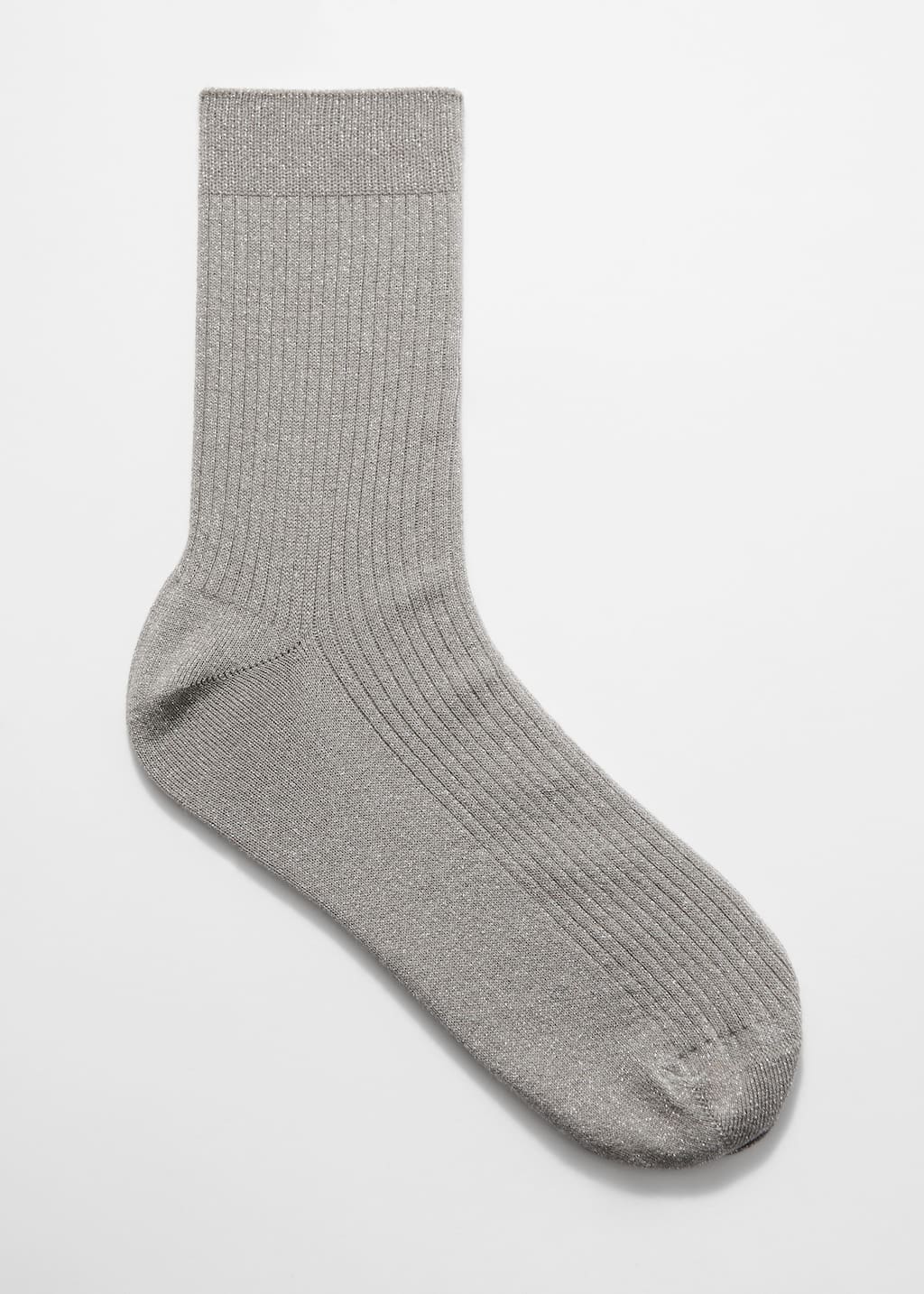 Glitter Rib Knit Ankle Socks - Beige Glitter - Still Life