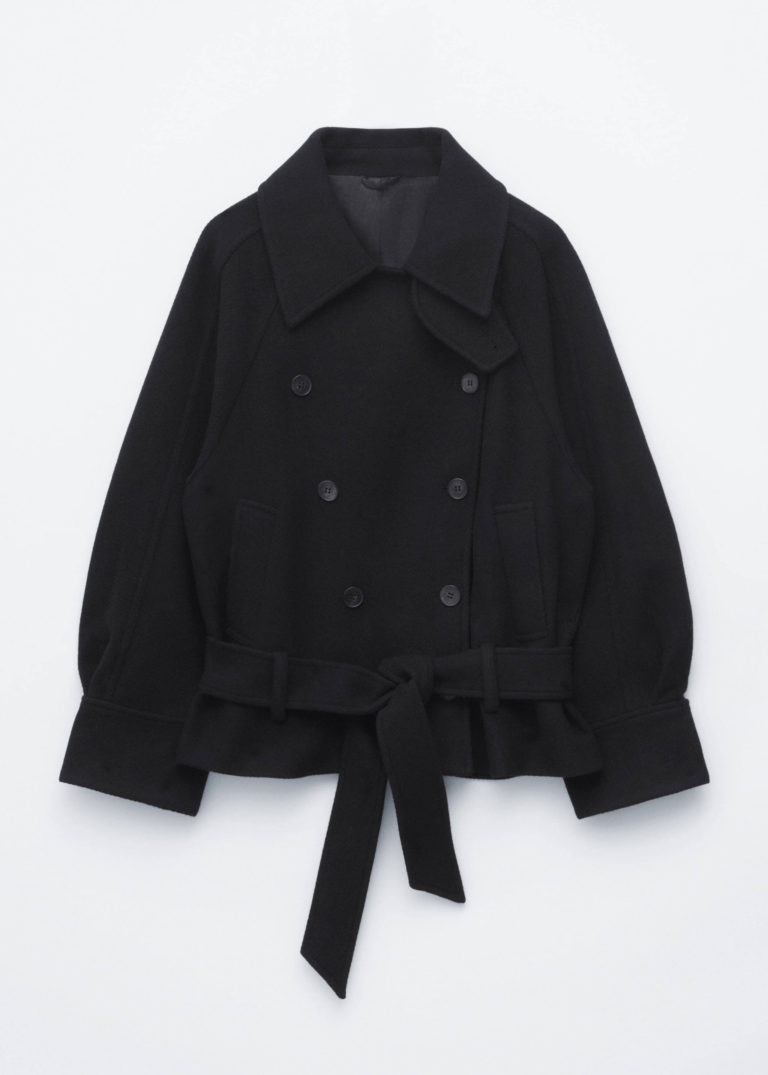 Belted Wool Jacket - Black - Still Life