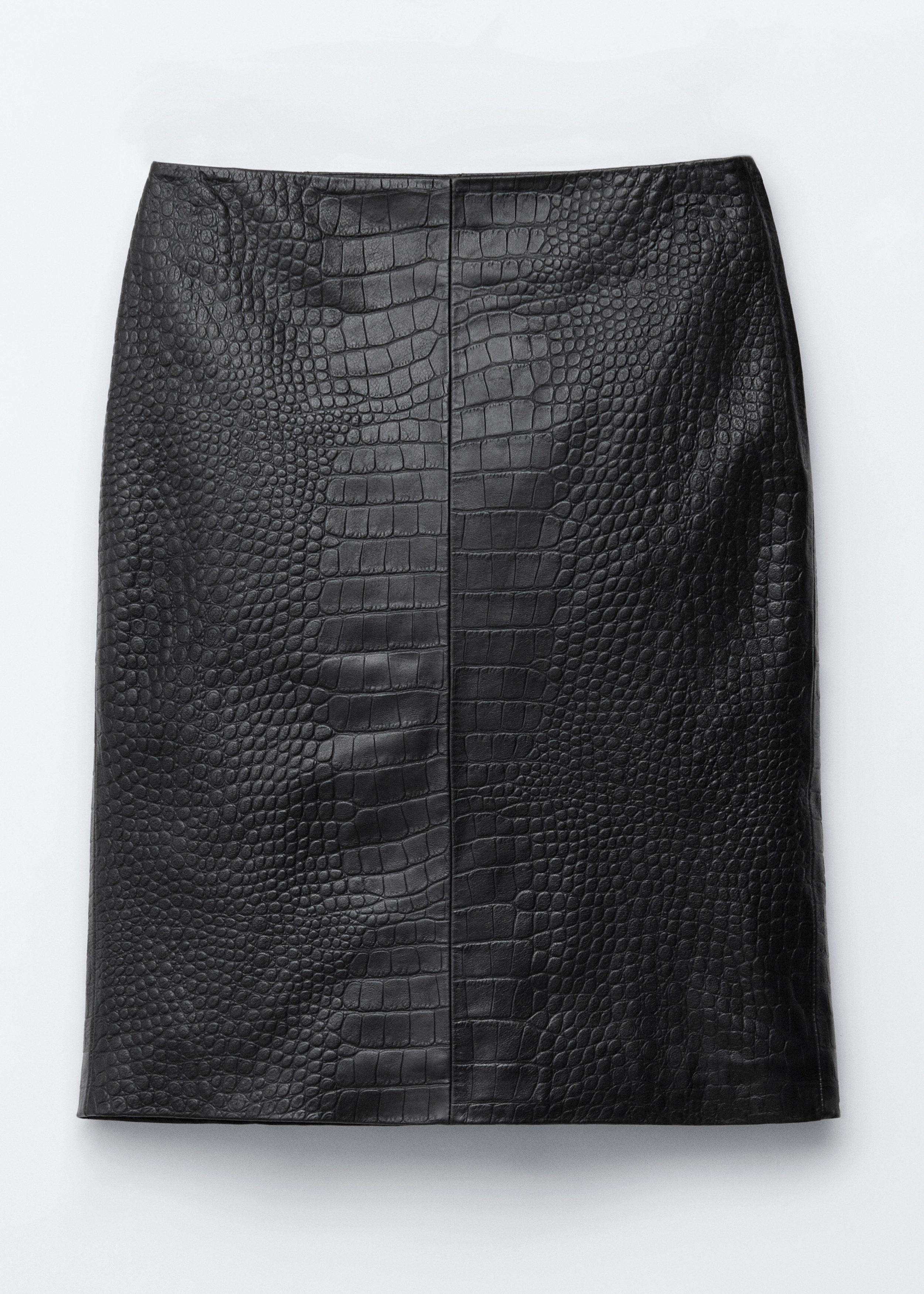 Nappa Leather Pencil Midi Skirt