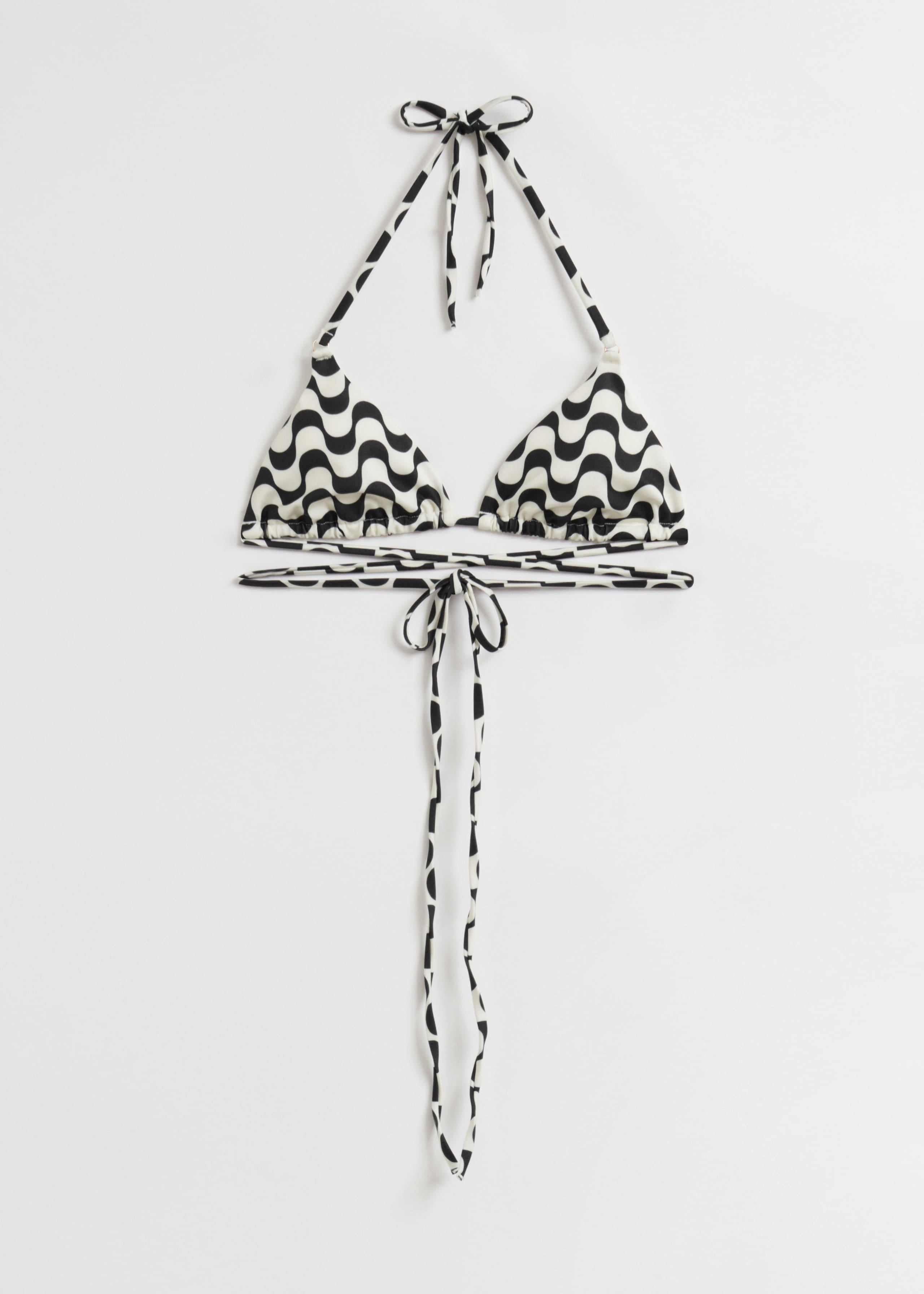 Wrapped Triangle Bikini Top - Black/White - Still Life