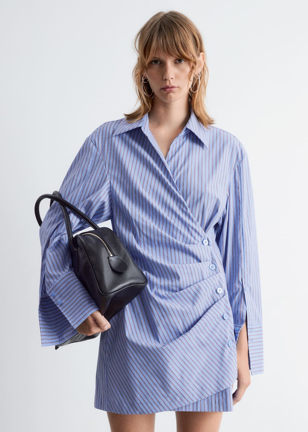 Image of Wrap Shirt Mini Dress