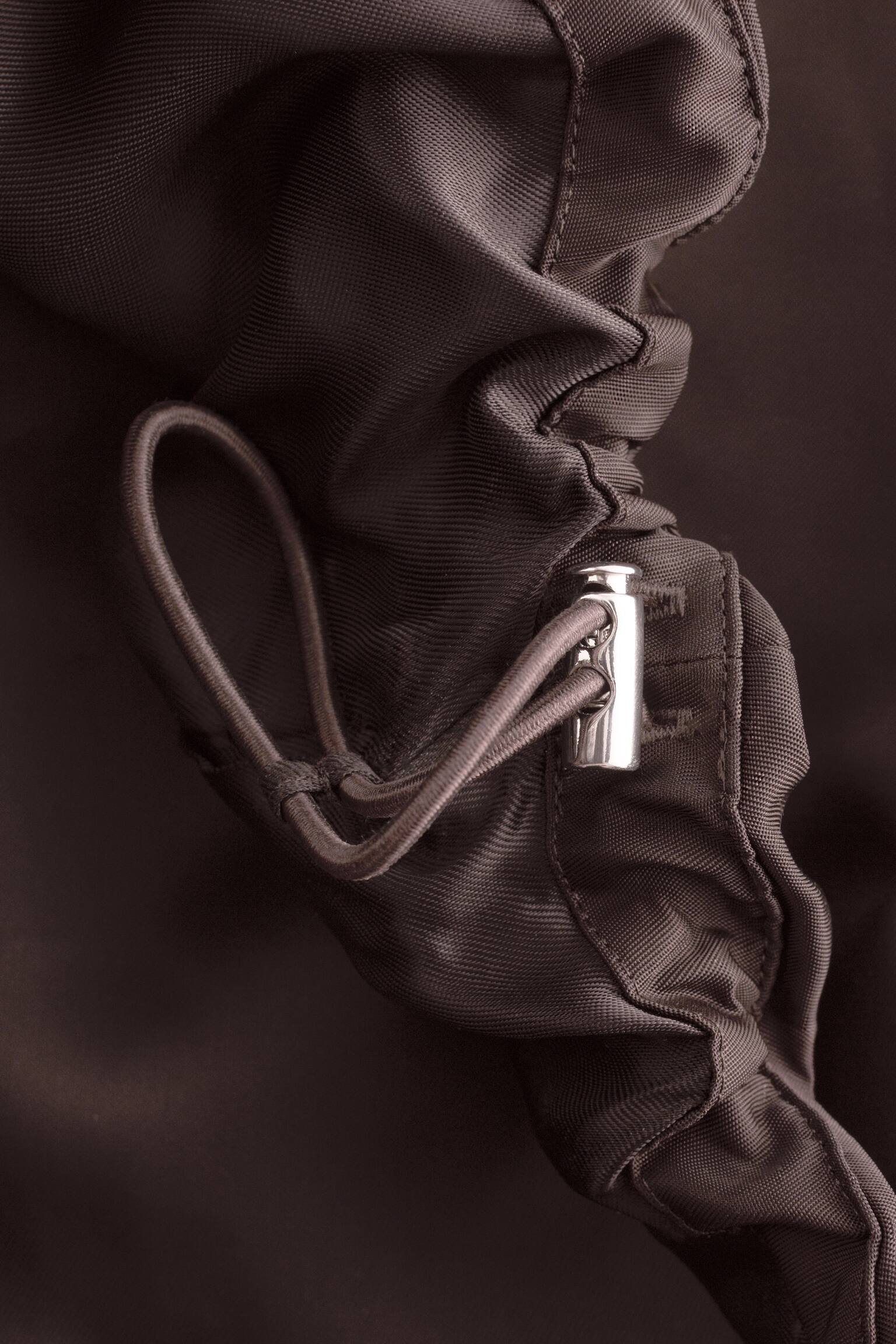 Mini abito scultoreo con coulisse - Marrone scuro - 5