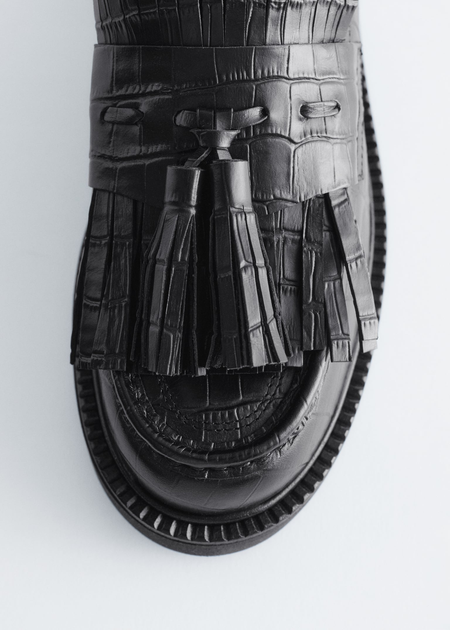 Chunky Leather Loafers - Μαύρο - 3