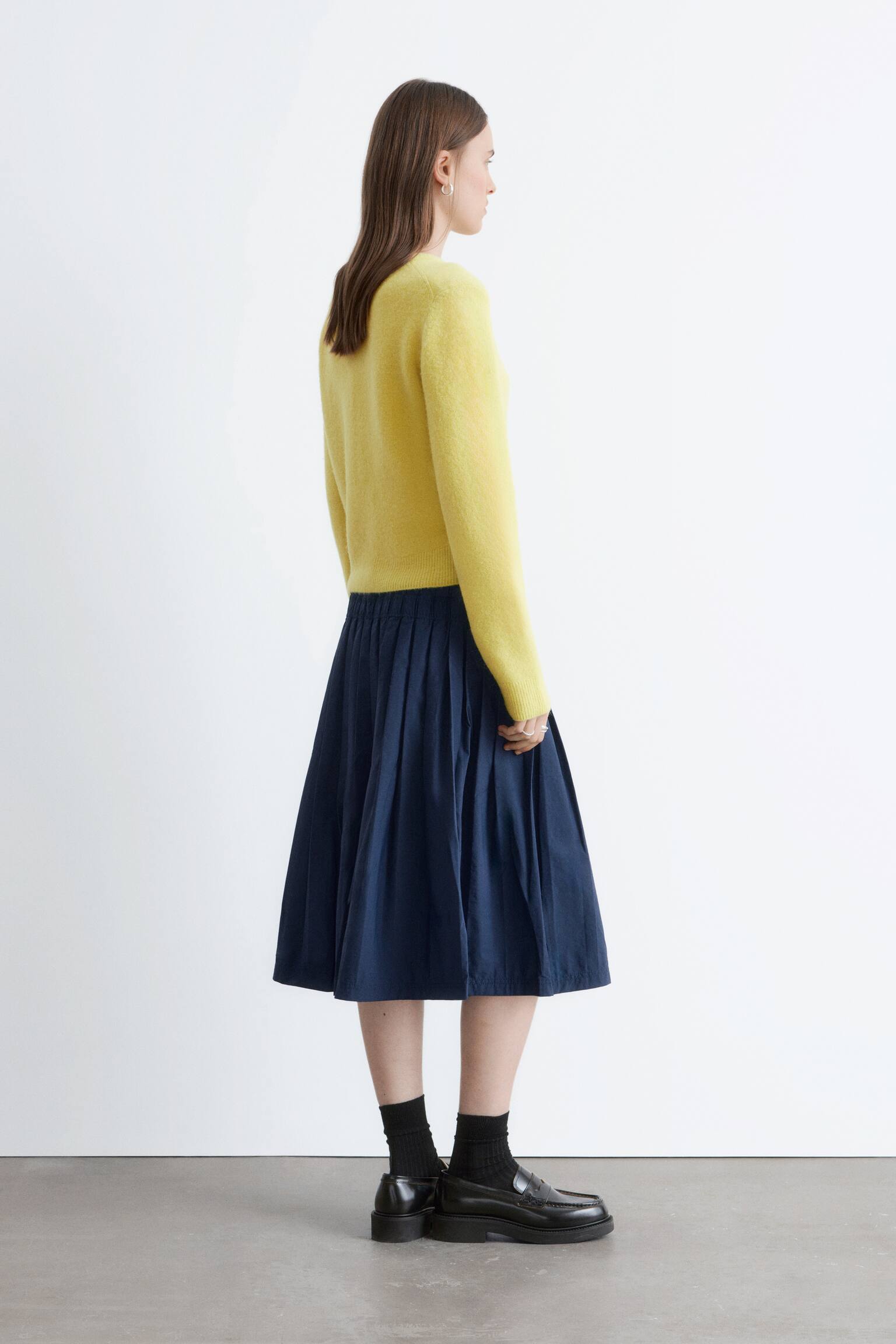 Casaco de malha de mistura de alpaca - Amarelo/Castanho escuro/Laranja - 6