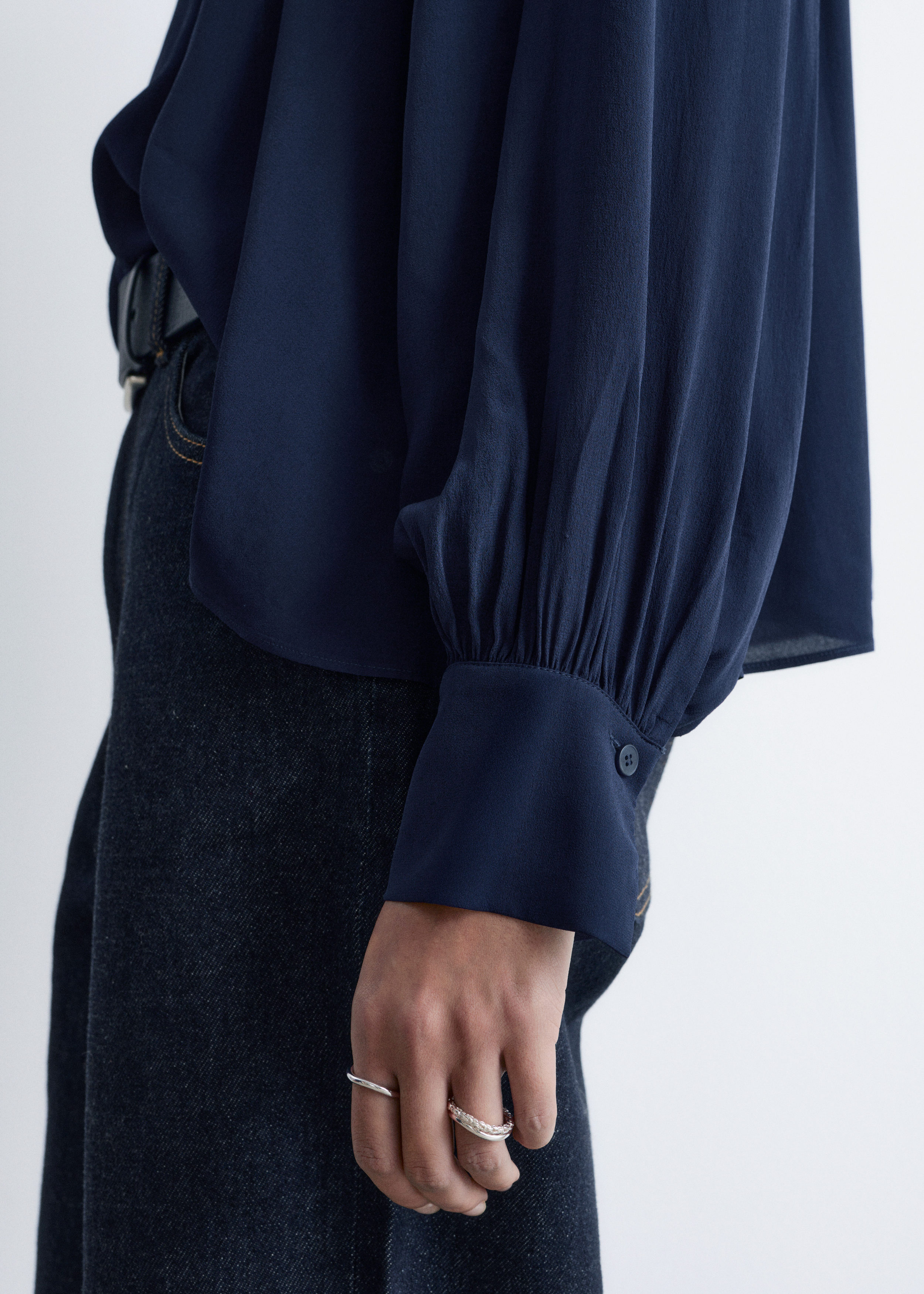Balloon-Sleeve Blouse - Dark Blue - & Other Stories GB