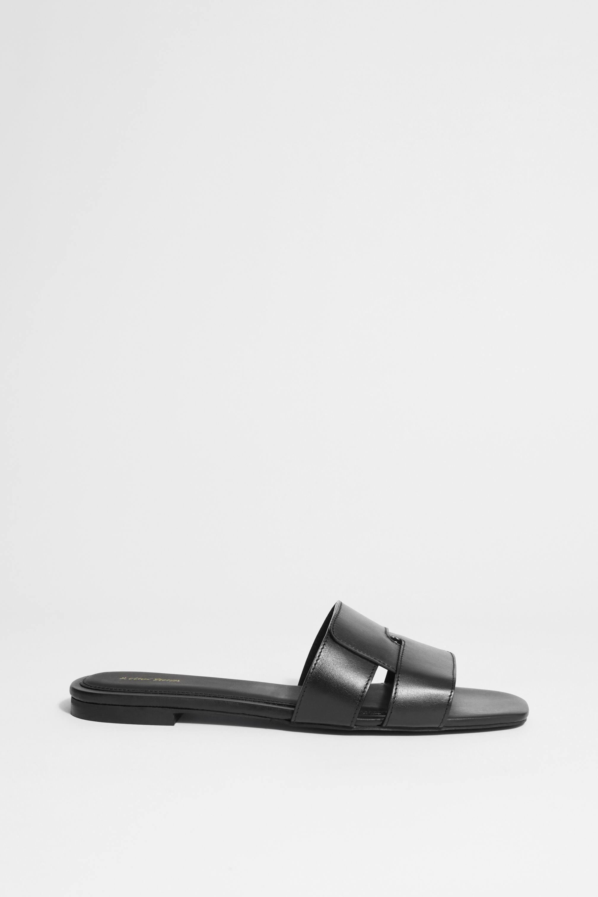 Grotere afbeelding bekijken: Leren slippers - Zwart - DAMES | H&M NL 1