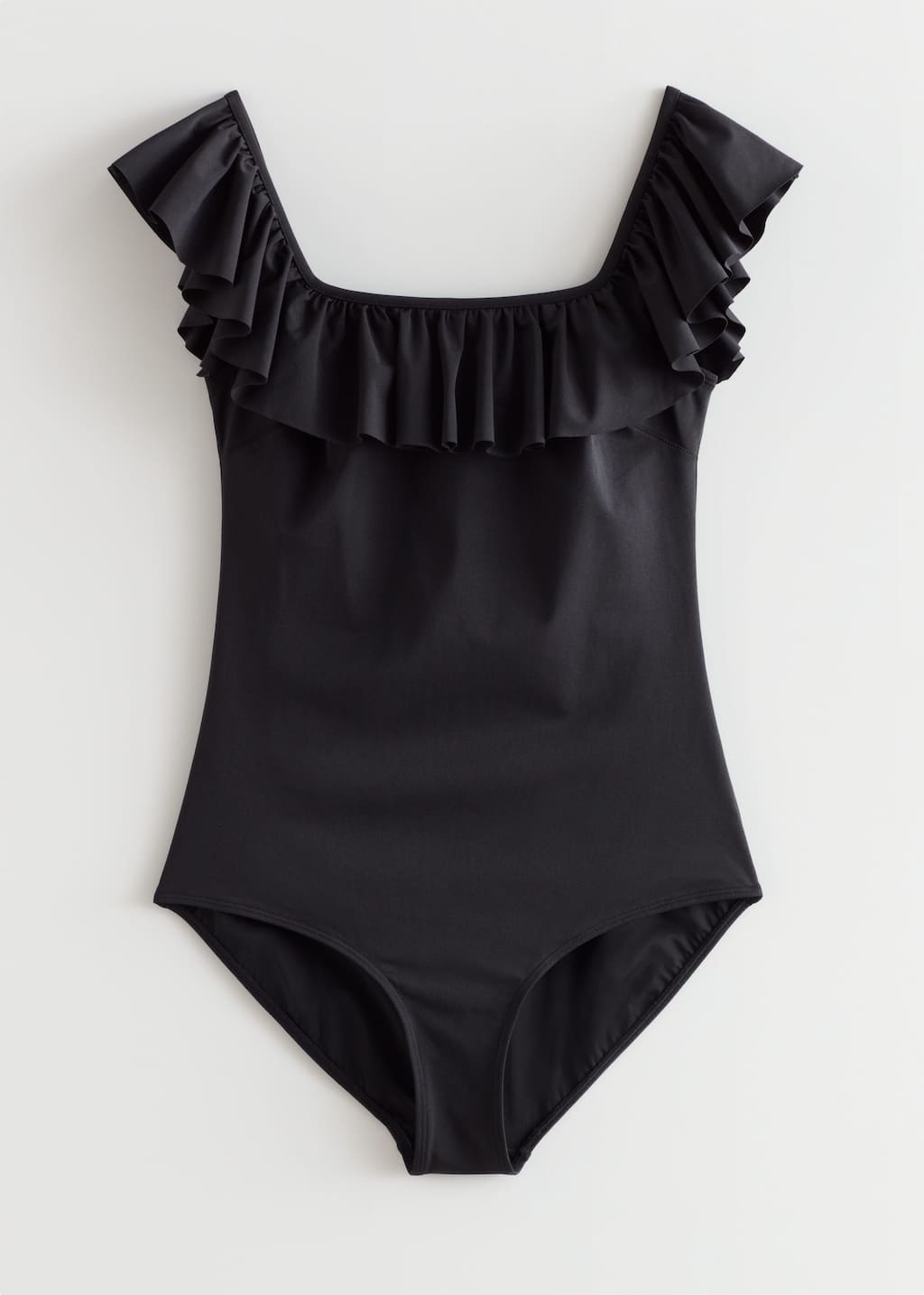 Ruffled Swimsuit - Black - Still Life