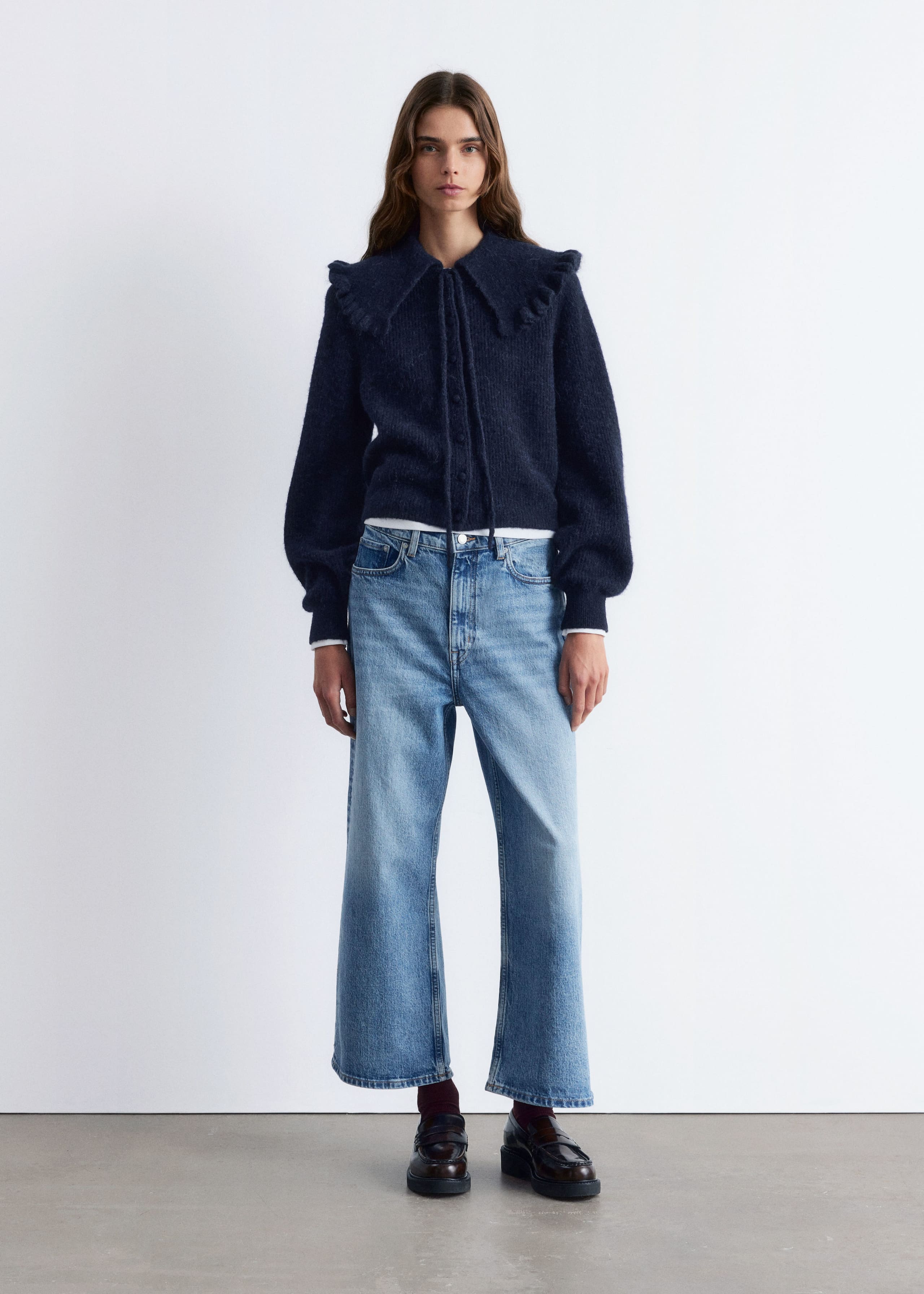 Image of Peter Pan-collar Cardigan