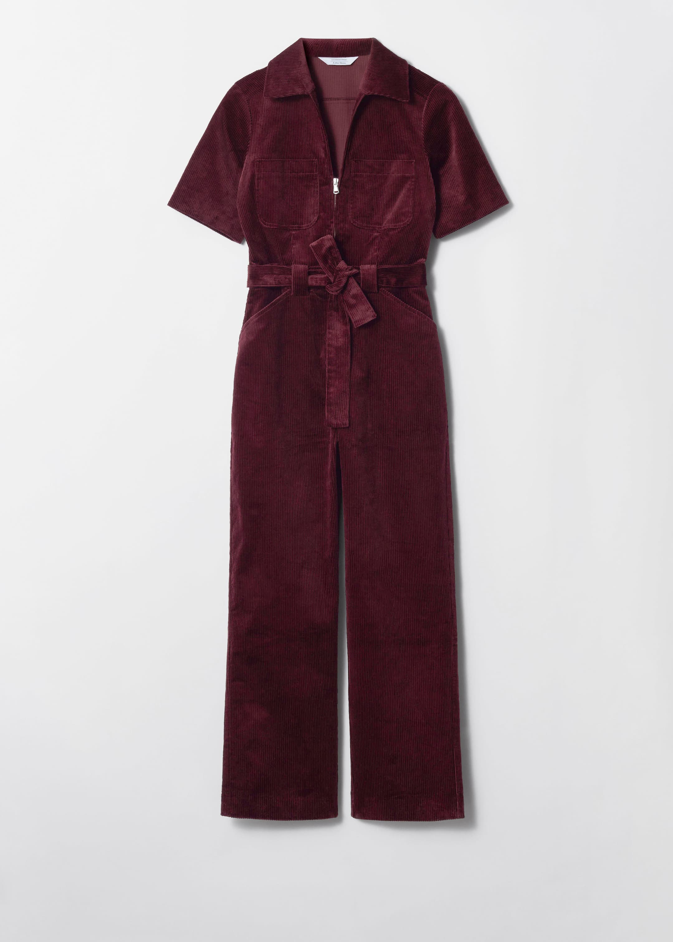 Zobraziť väčší obrázok: Kordová kombinéza s opaskom - Dark Red - ŽENY | H&M SK 1