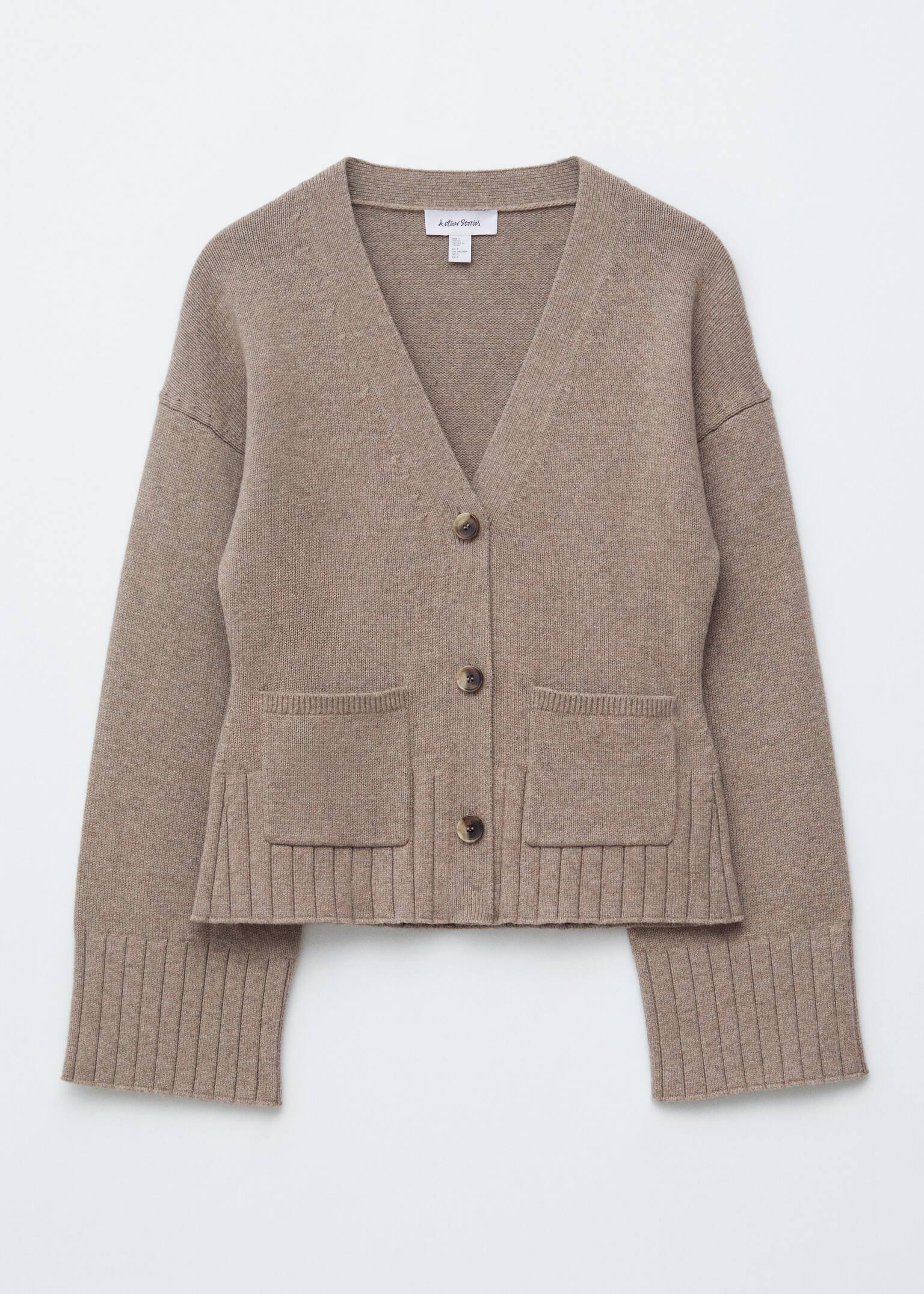 Cardigan cintré en maille - Taupe/Marron foncé - 2